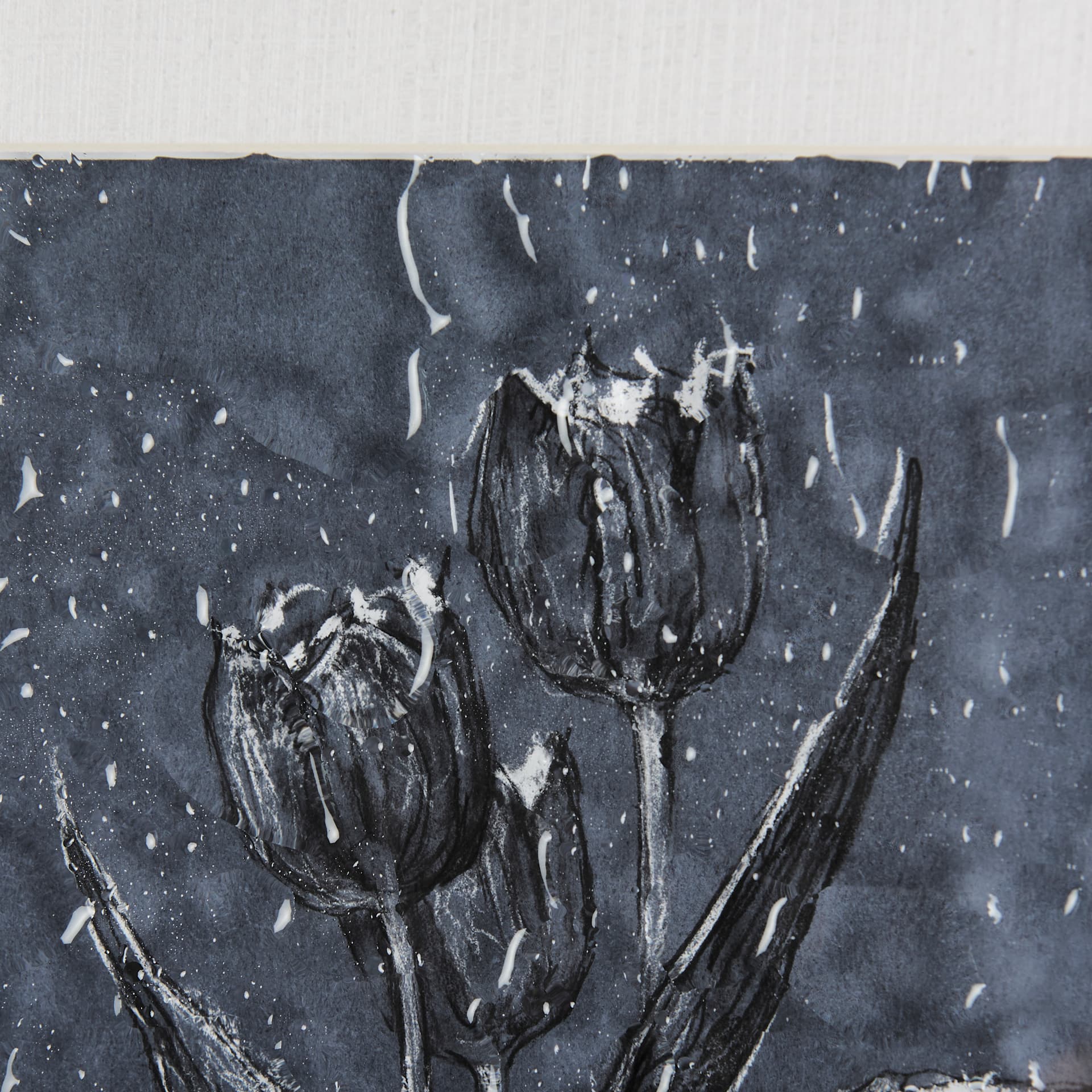Botanical sketches I (Blue) by Mercana Studio Hand Embellished Framed Art Print Matted under Glass — product photograph