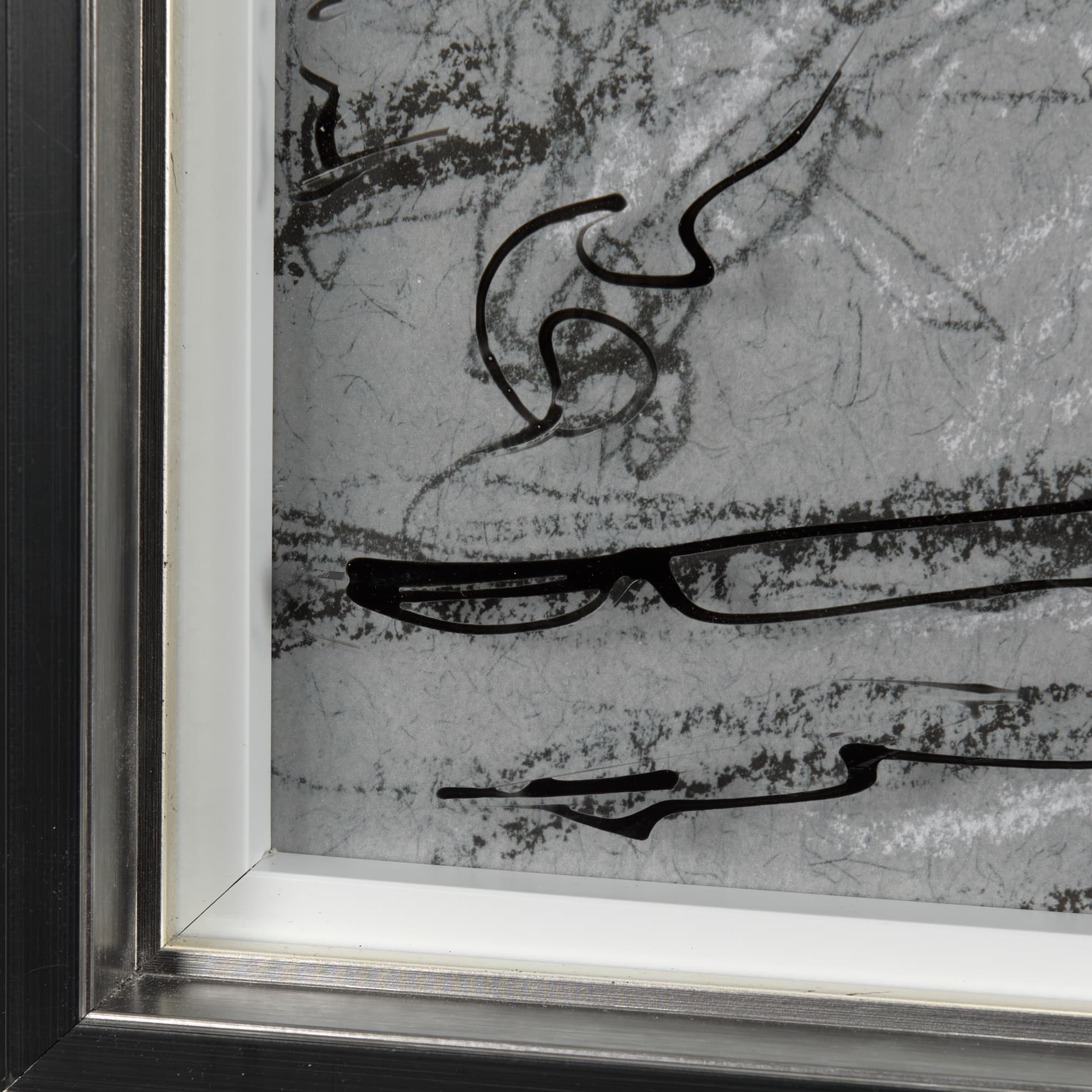Farm view sketch II by Mercana Studio Hand Embellished Textured Framed Art Print Matted under Glass — product photograph