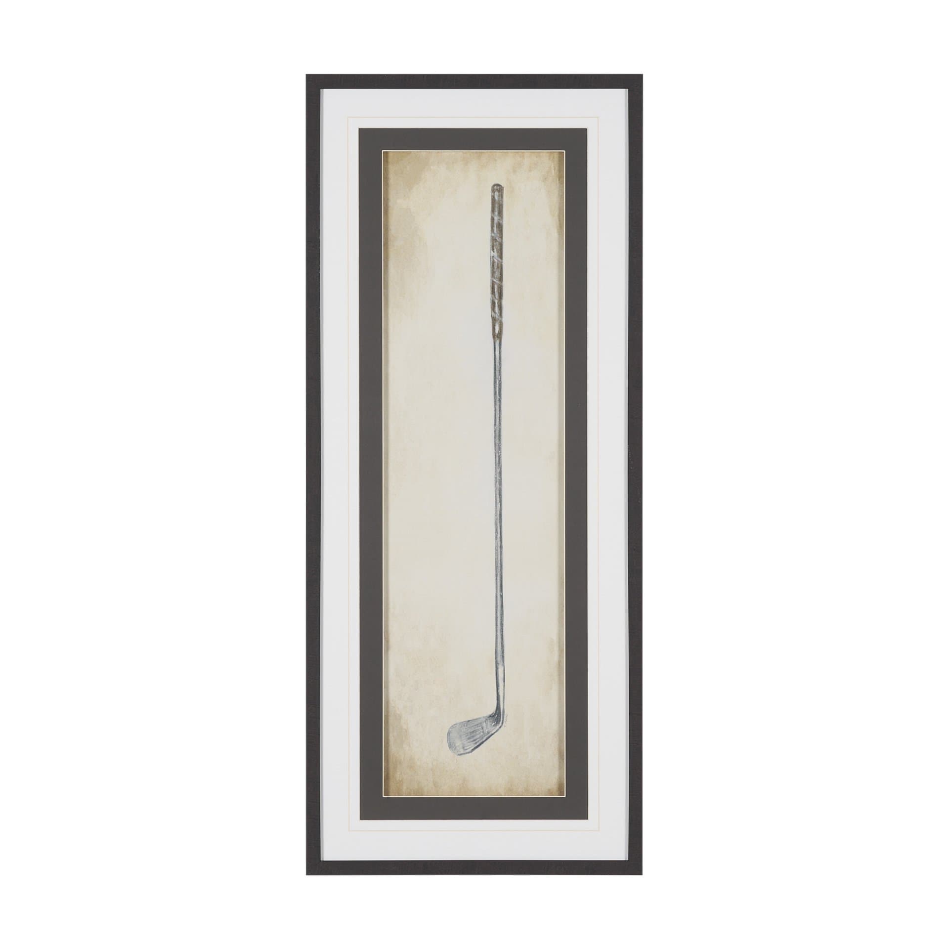 Vintage Golf Club III by Mercana Studio Hand-Embellished Textured Framed Artwork Matted under Glass — product photograph