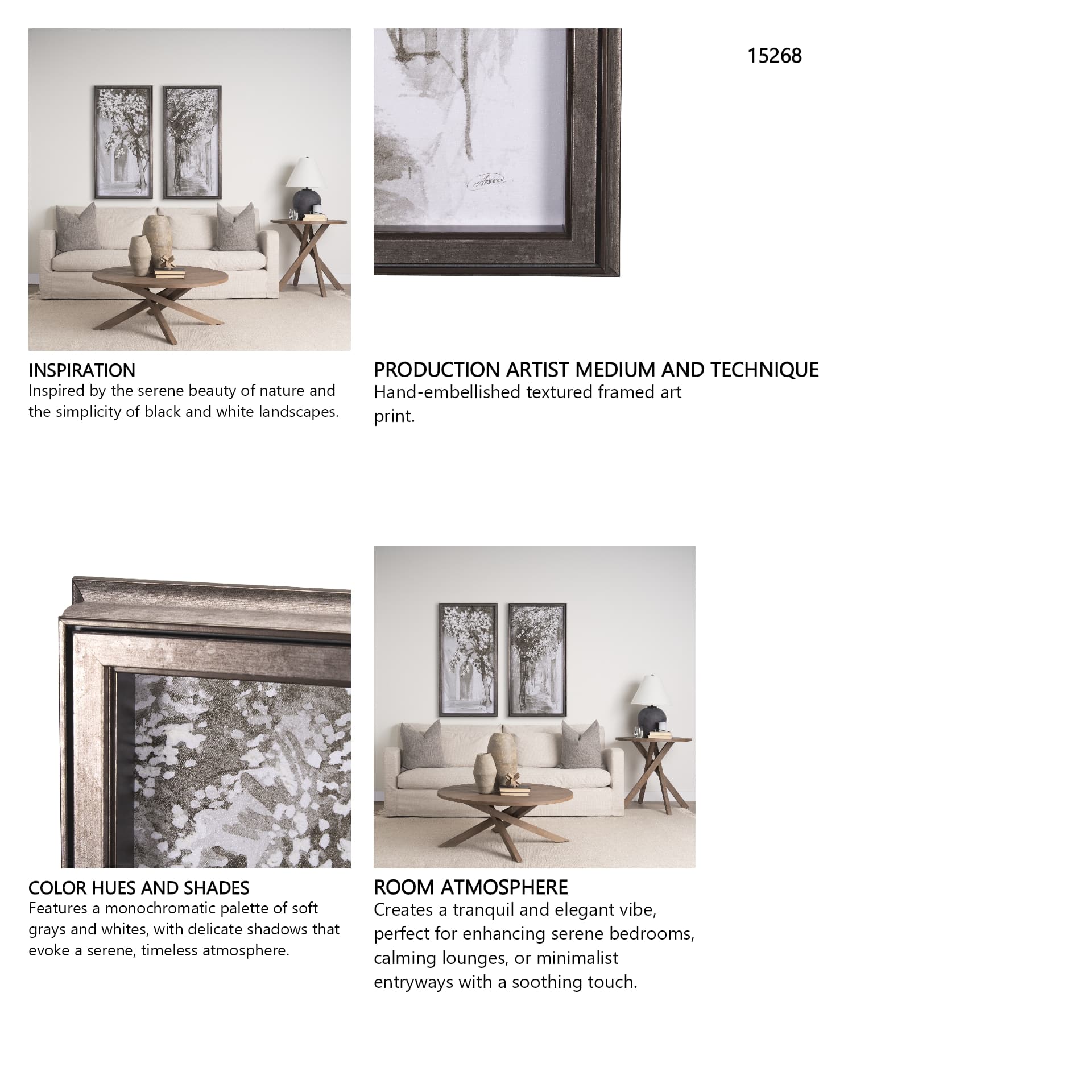 Blossoming Tree I by Mercana Studio a Hand Embellished Textured Framed Art Print — in a styled room