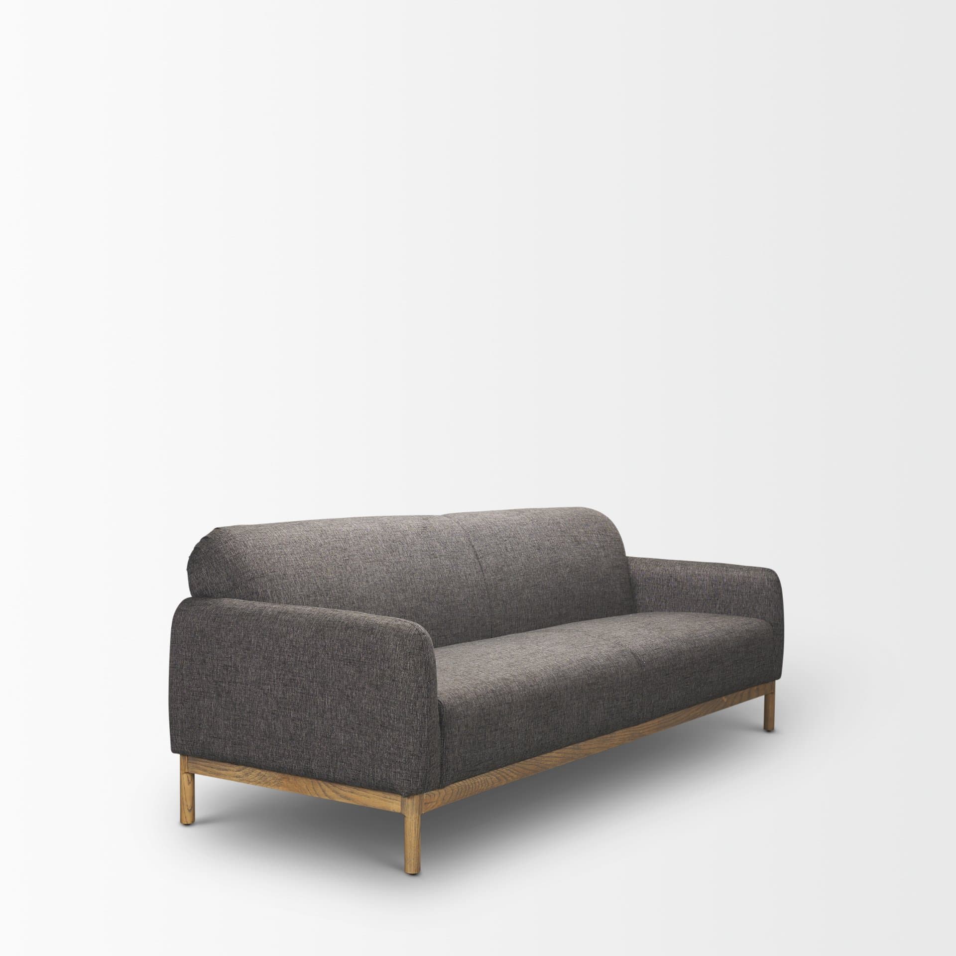 Hale Sofa W/ Medium Brown Wood and Gray Fabric — product photograph