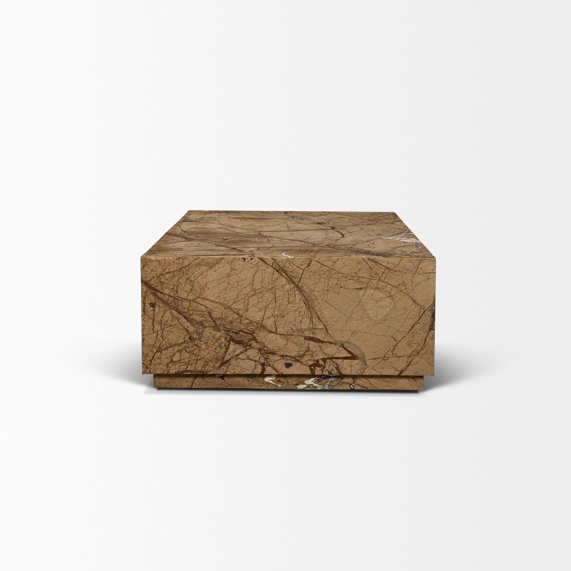 Matteo Solid Rainforest Rust Marble Rectangular Coffee Table — product photograph