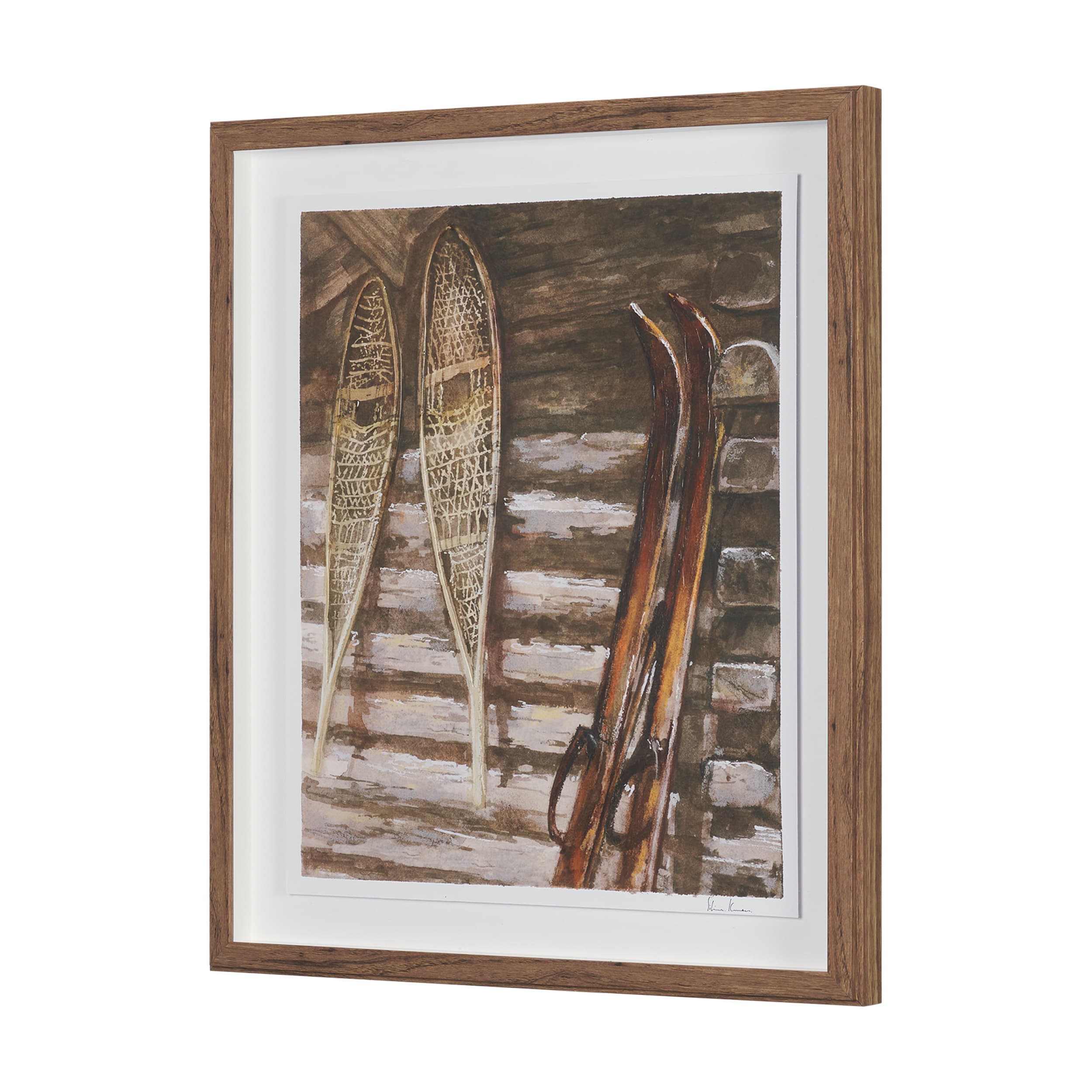 At The Cabin IV by Mercana Studio Hand Embelished Framed Artwork Matted under Glass — product photograph