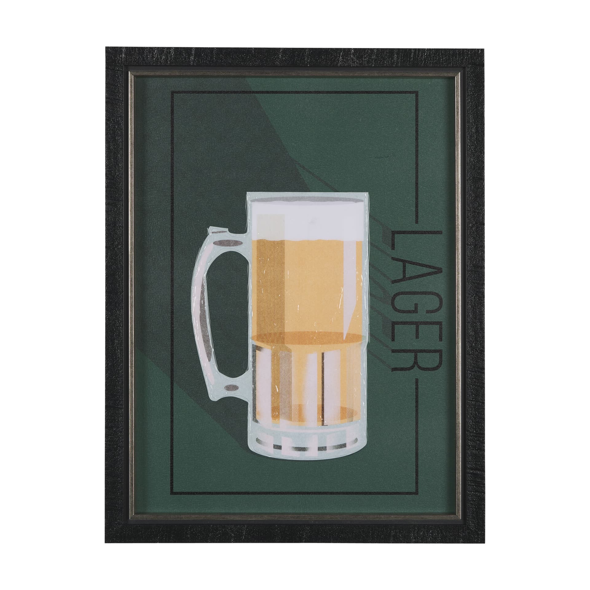Beer Poster Lager by Mercana Studio a Hand Embellished Textured Framed Art Print — product photograph