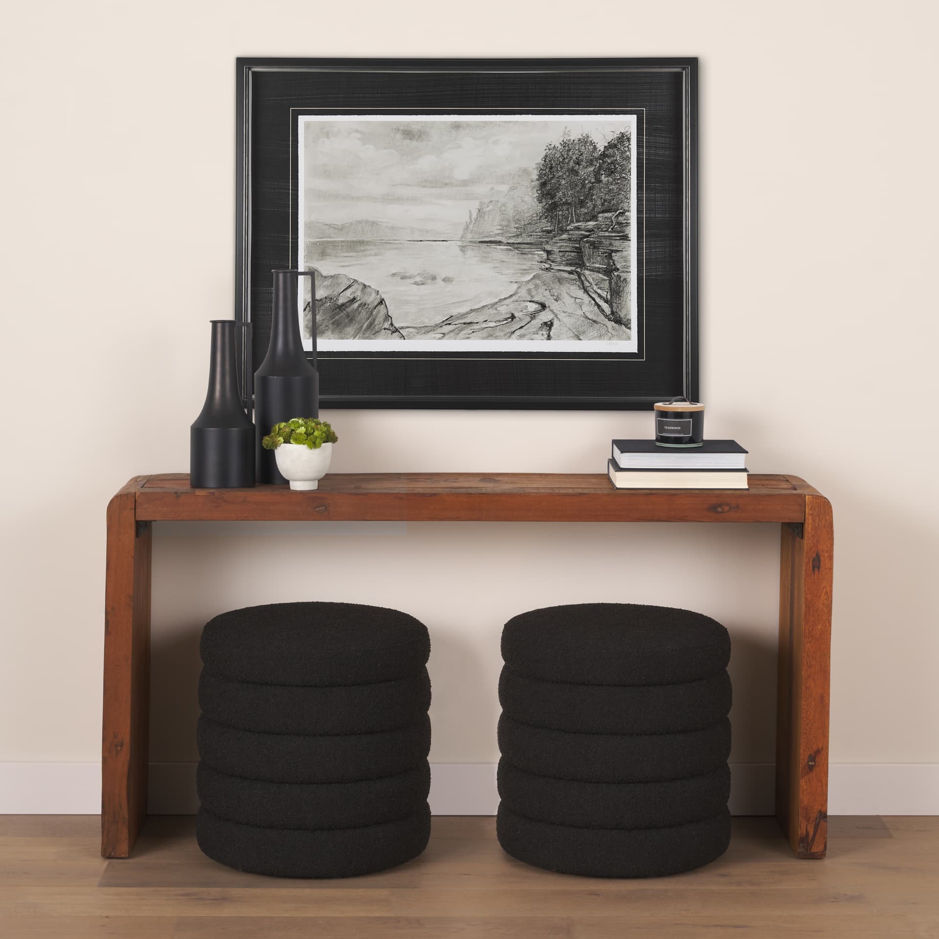 West coast chronicles II by Mercana Studio Hand Embellished Framed Art Print Matted under Glass — in a styled room