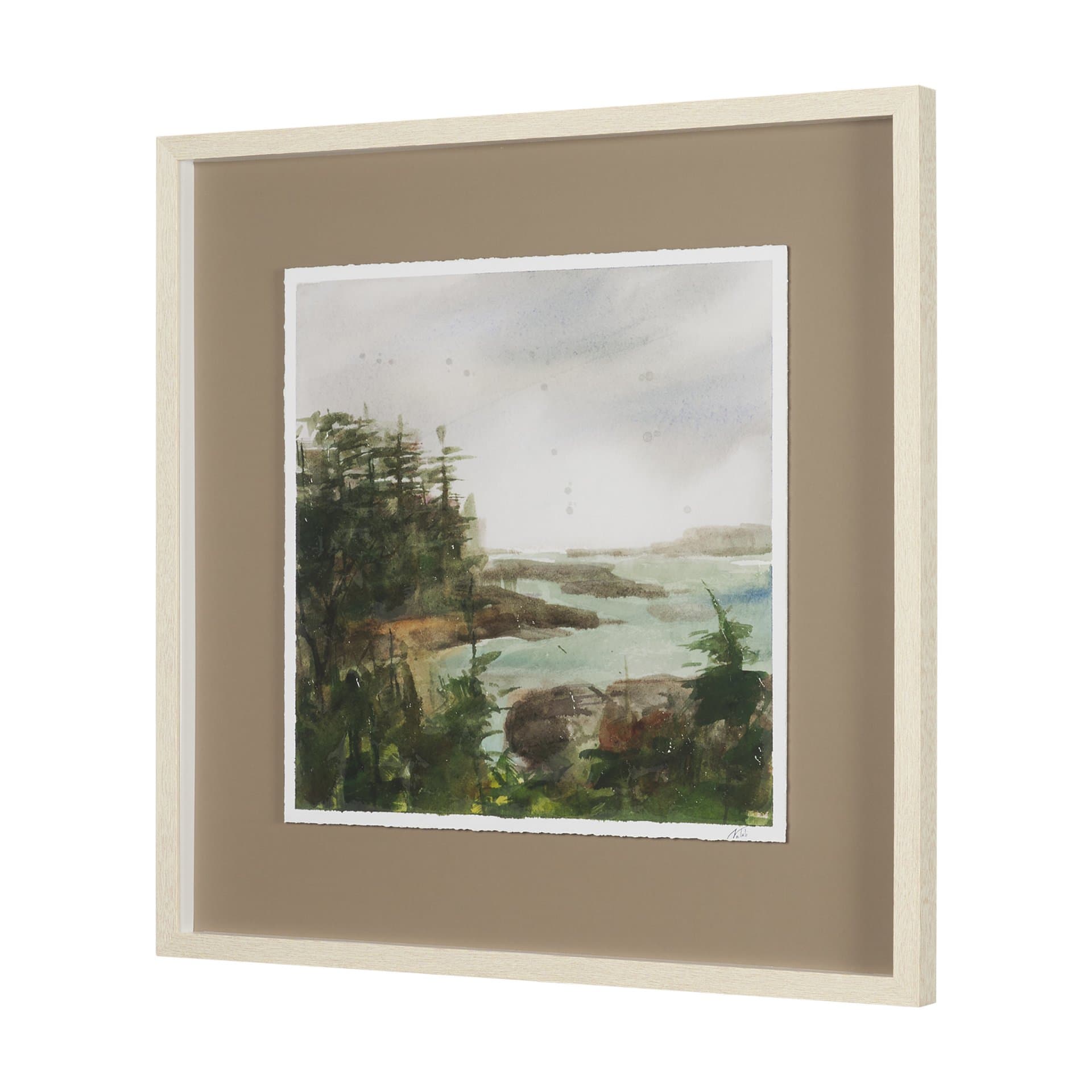 Shoreline Beauty IV by Mercana Studio Hand Embelished Framed Artwork Matted under Glass — product photograph