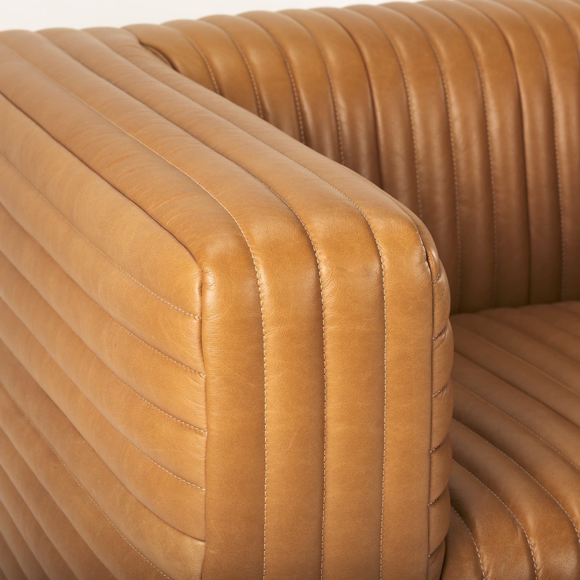 Ricciardo Cognac Leather Upholstered Arm Chair — product photograph