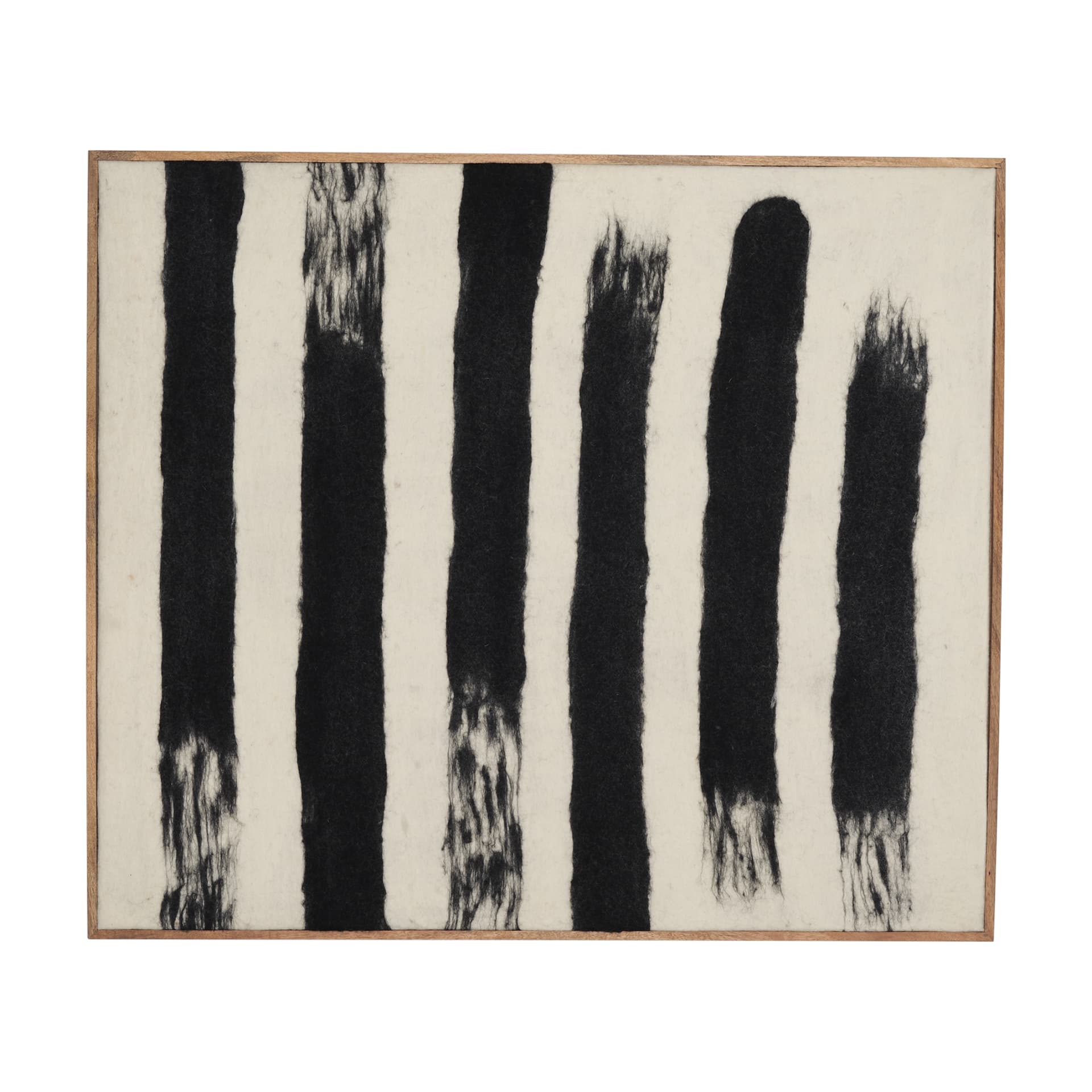 Rollins Large Cream w/ Black Stripes Wool Framed Art — product photograph