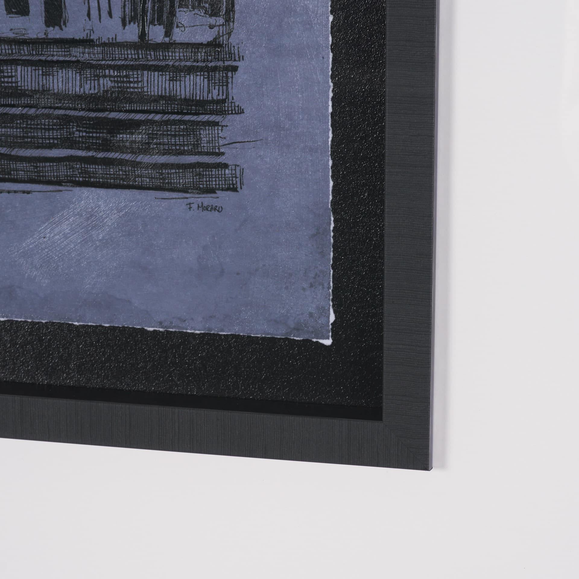 City of Canals II by Mercana Studio Hand Embelished Textured Framed Artwork Matted under Glass — product photograph