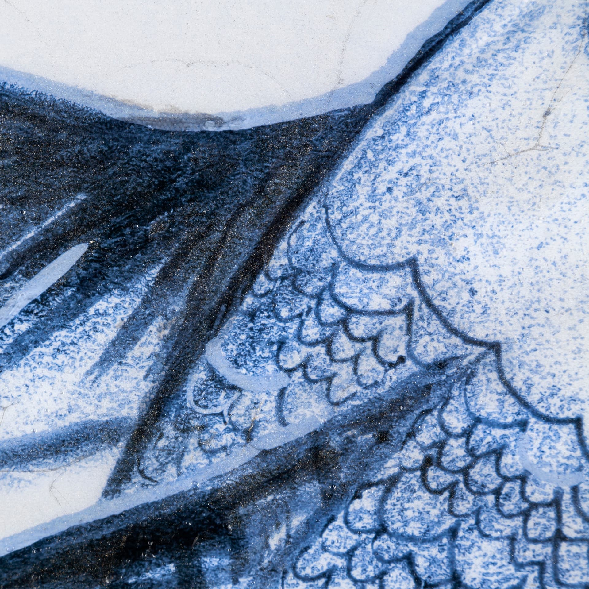 Koi Fish Blue I by Mercana Studio a Hand Embellished Textured Canvas — product photograph