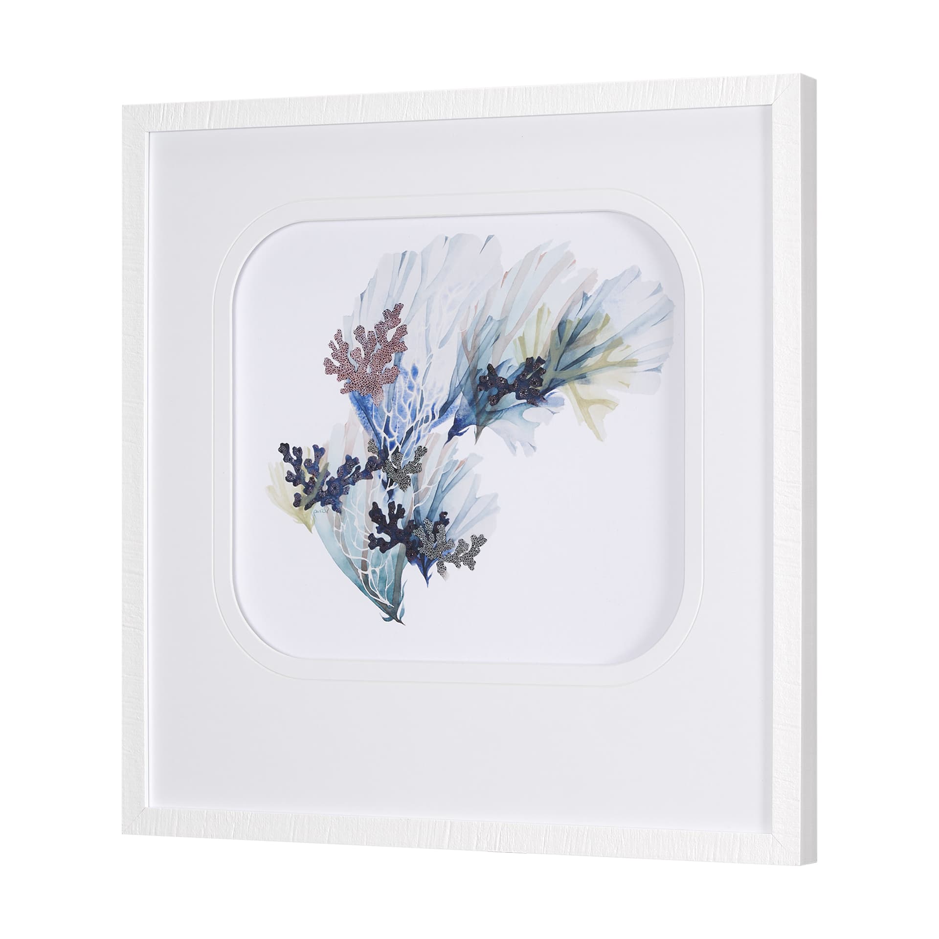 Seagrass - Sway by Mercana Studio a Hand Embellished Textured Framed Art Print Matted under Glass — product photograph