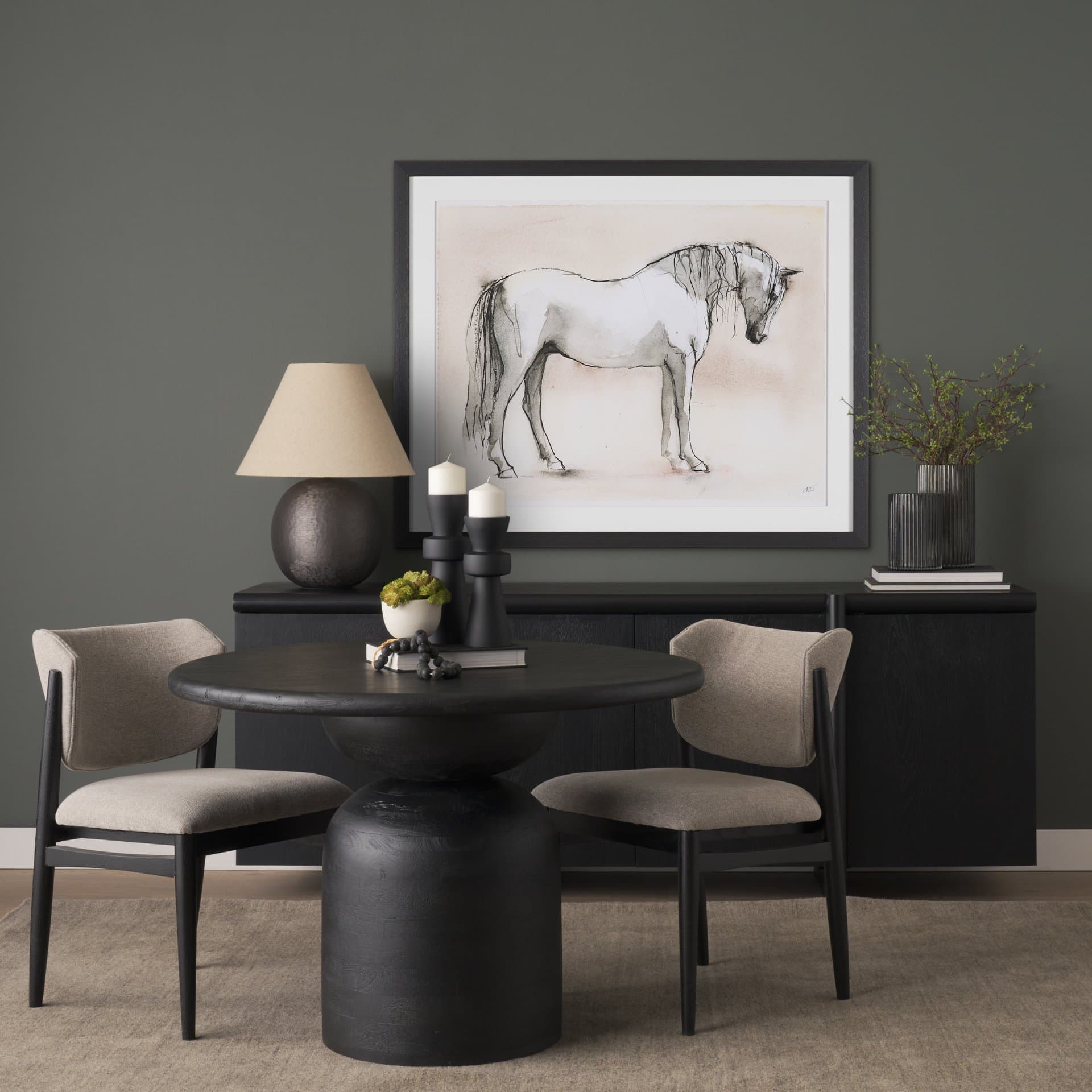 Elegant Beauties III by Mercana Studio Hand-Embellished Framed Artwork Matted under Glass — in a styled room