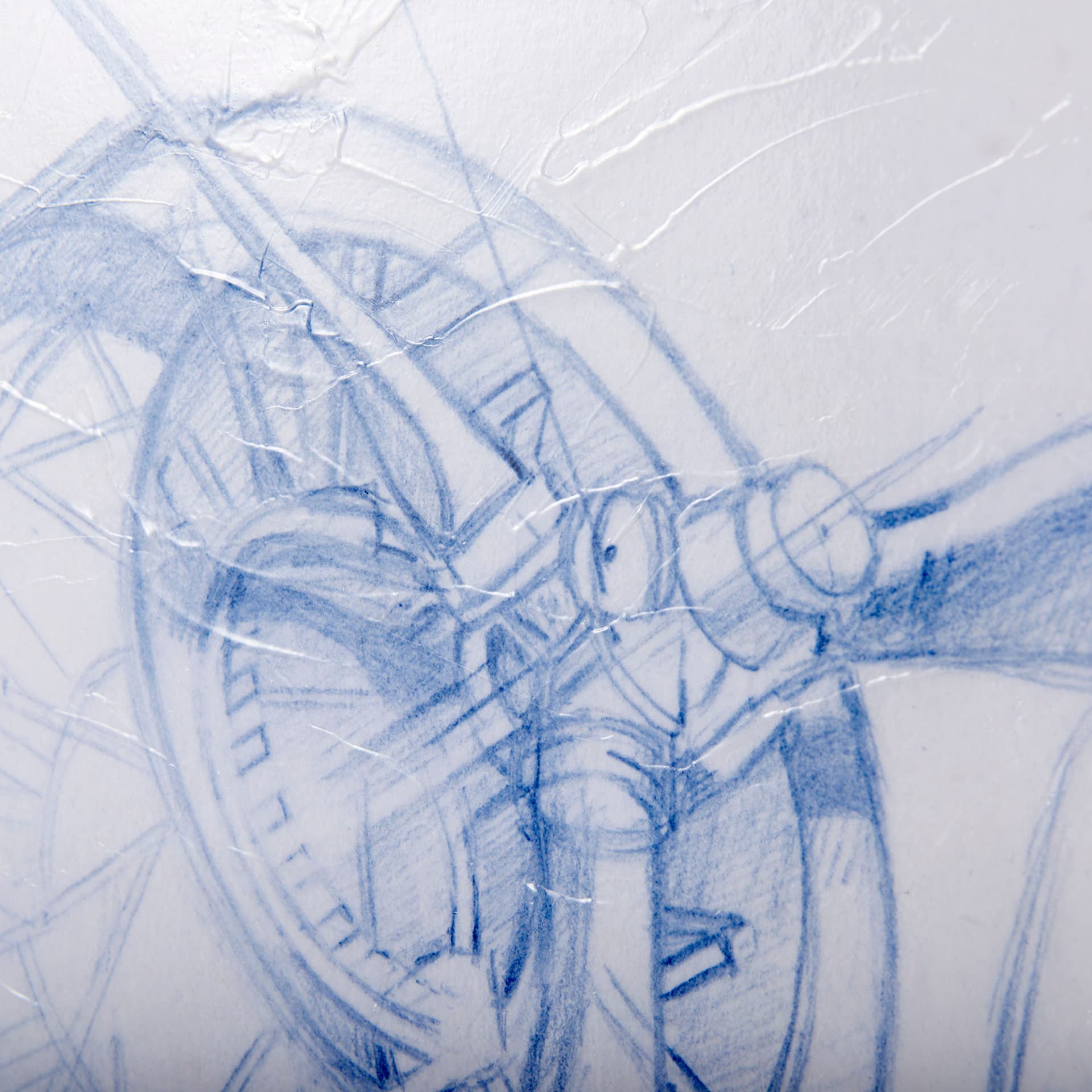 Airplane Mechanical Sketch I by Ethan Harper a Hand Embellished Textured Framed Art Print — product photograph