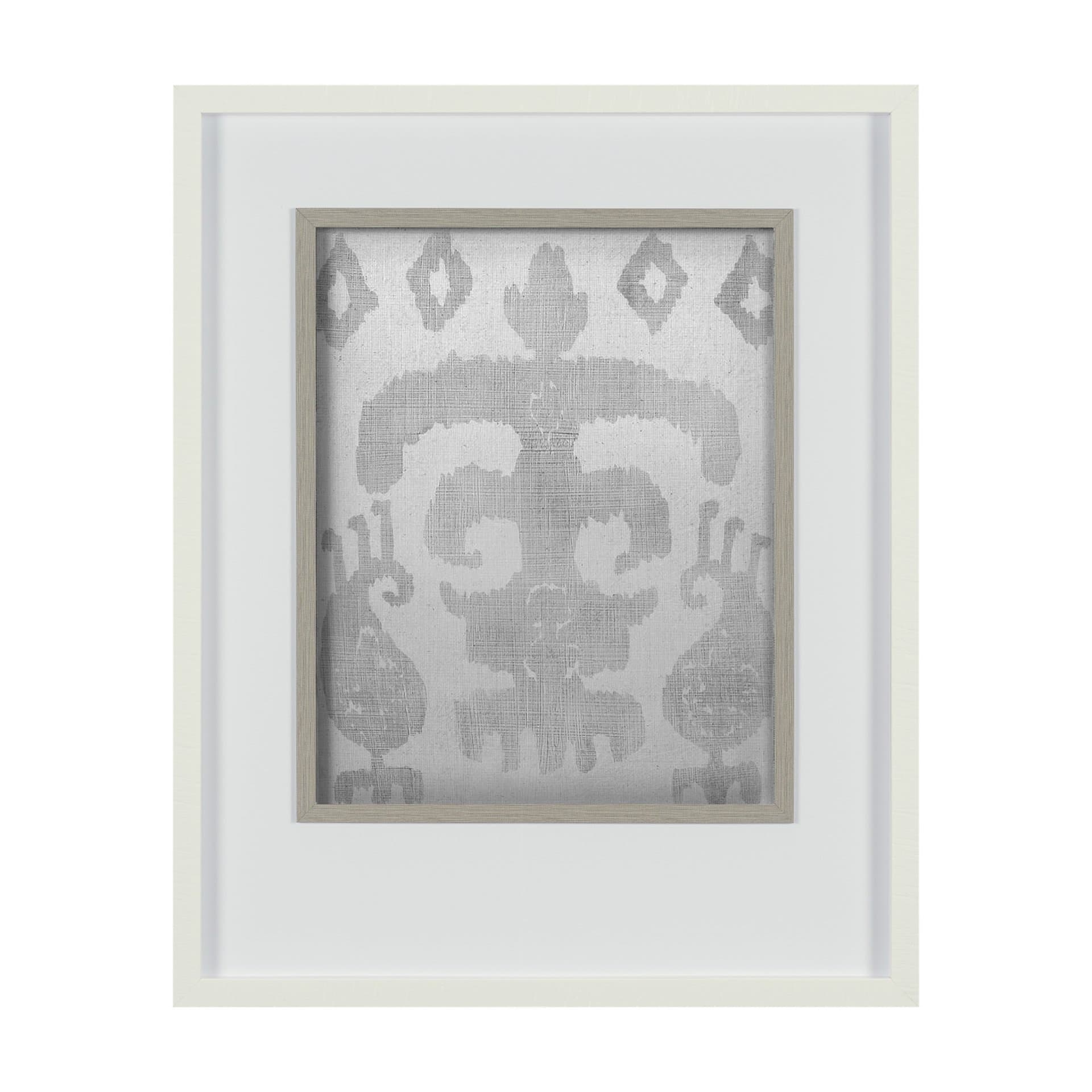 Shadow Ikat III by Chariklia Zarris a Hand Embellished Textured Framed Art Print Matted under Glass — product photograph