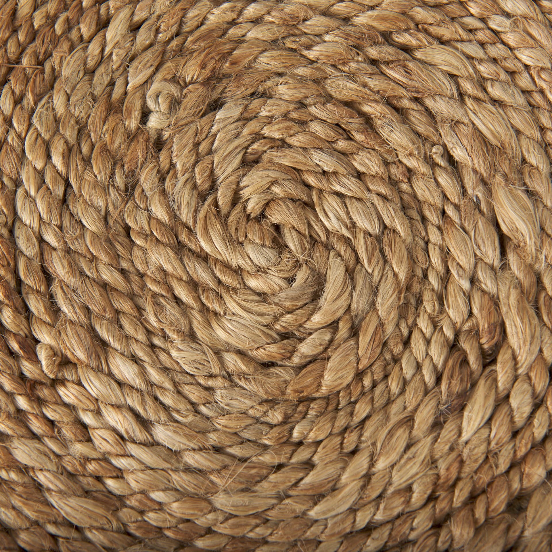 Allium Brown Handwoven Wool Cylindrical Pouf — product photograph