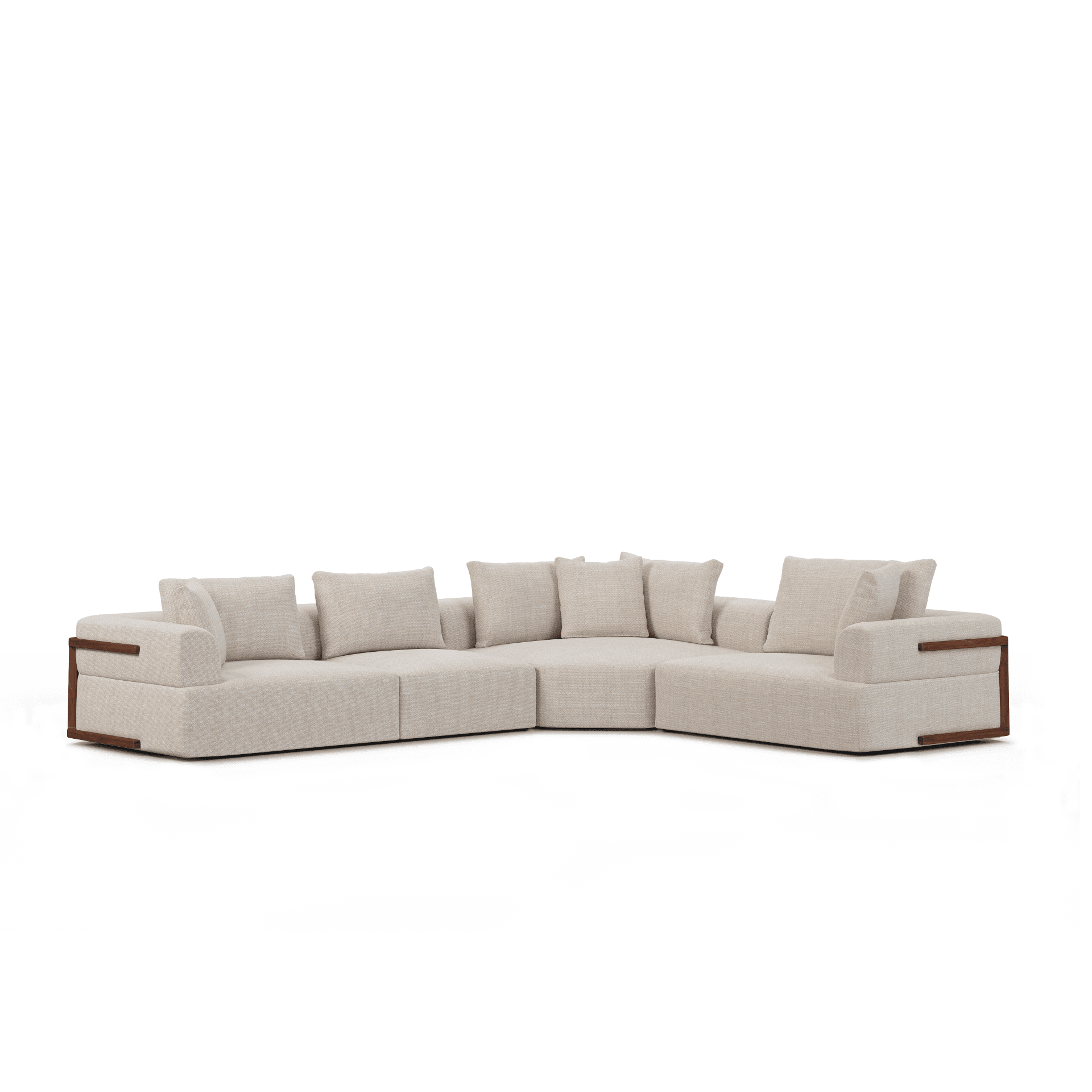 Warner Oatmeal 3 Piece Sofa Set w/Corner Piece — product photograph