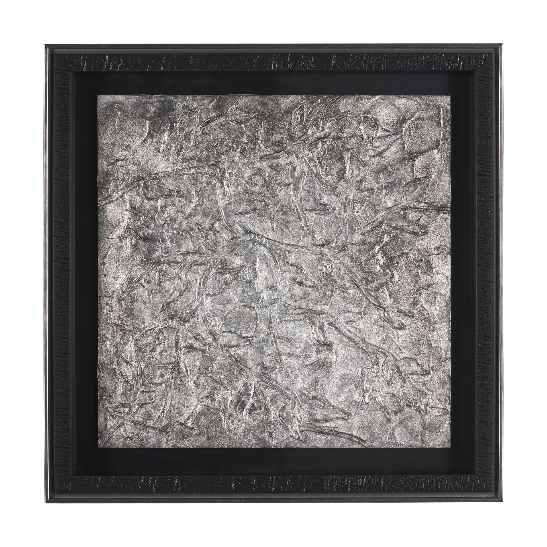 Pewter Leaves II by Morgan McLaren a Framed Art Print Matted under Glass — product photograph