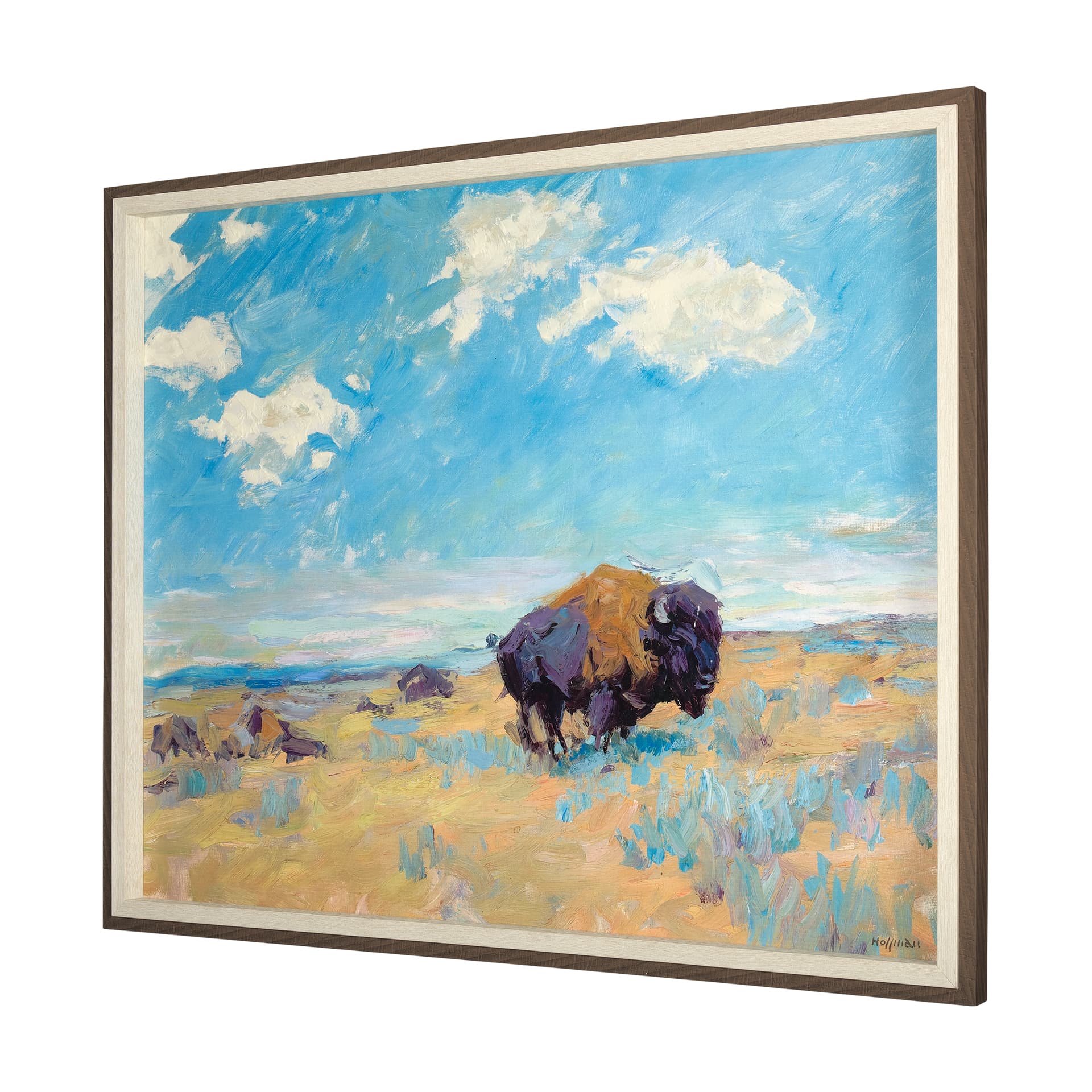Buffalo by Mercana Studio a Hand Embellished Textured Framed Art Photograph — product photograph