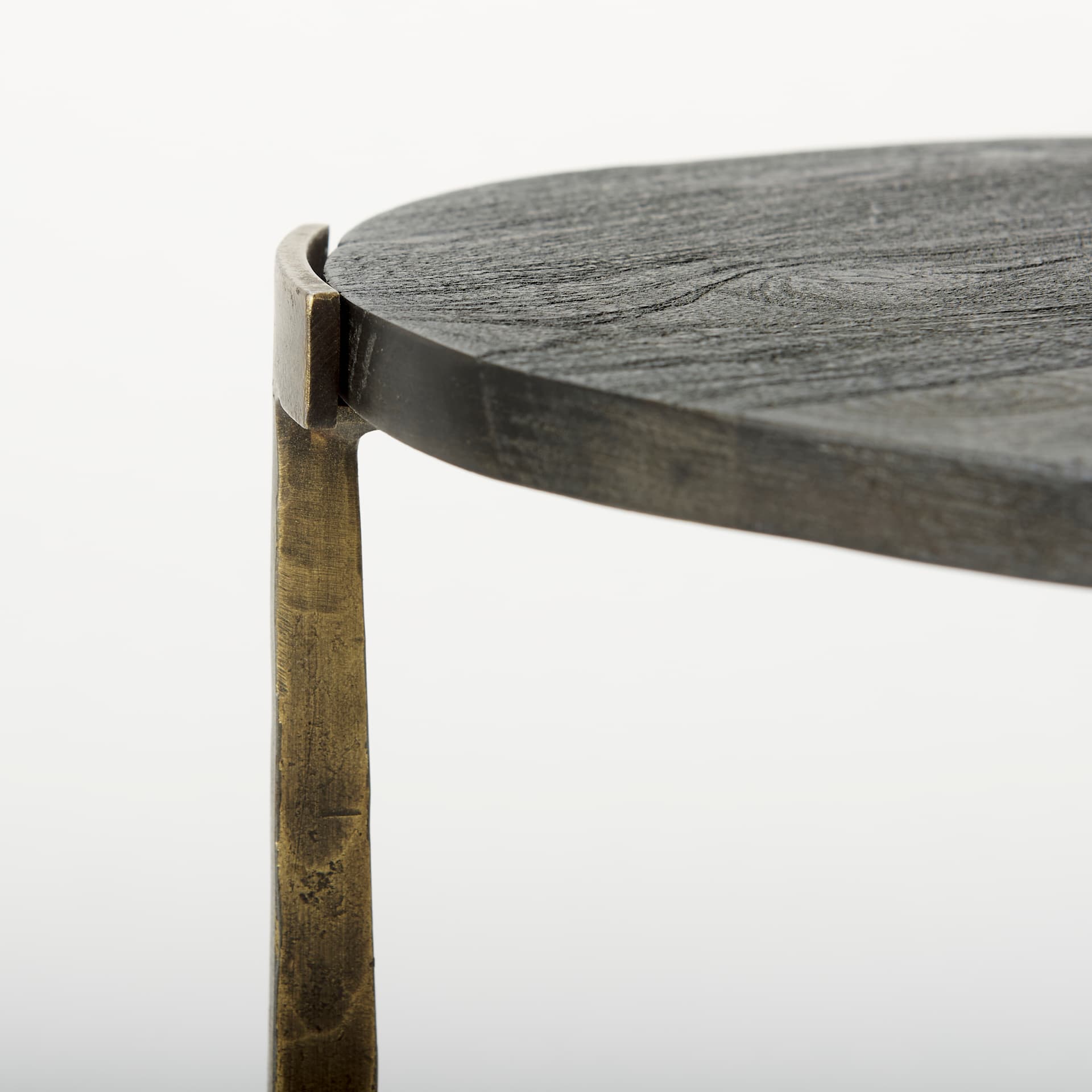 Atticus Black Wood and Antiqued Gold Metal Nesting Accent Tables (Set of 2) — product photograph