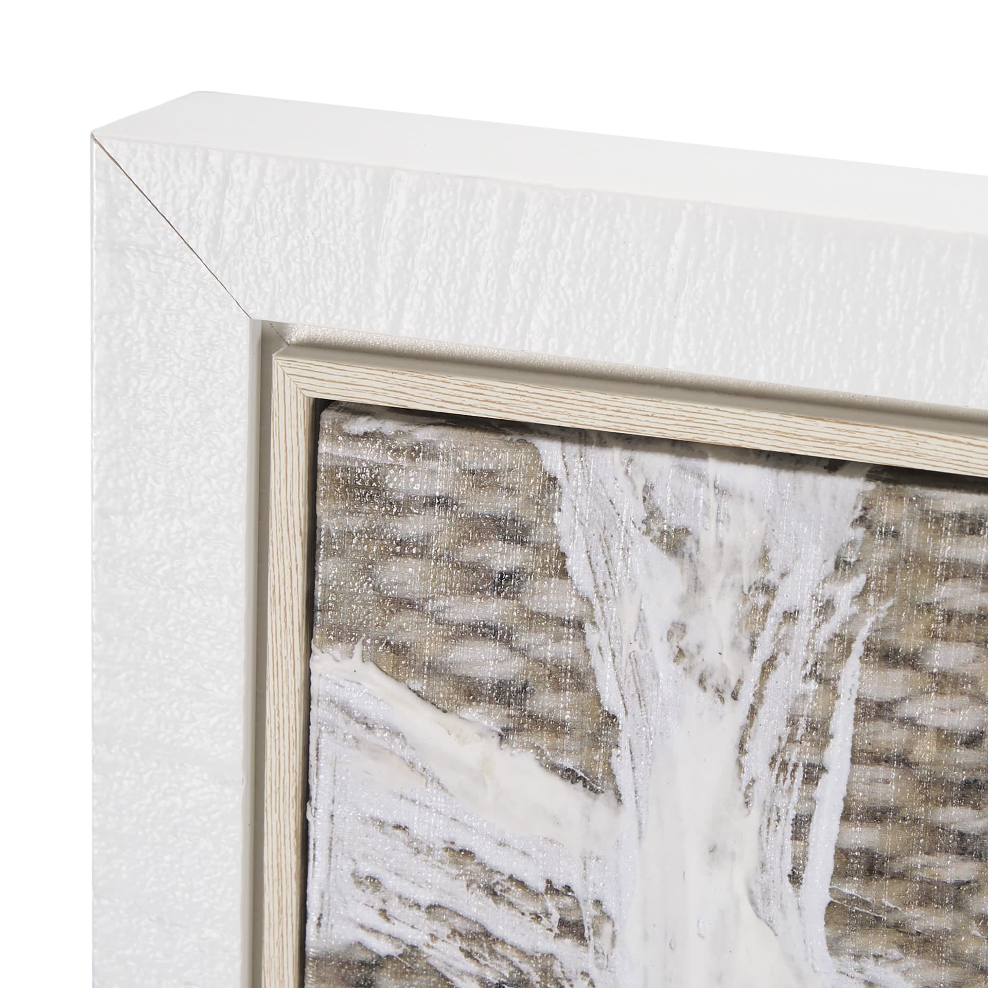 Woven Textile by Mercana Studio a Hand Embellished Textured Framed Canvas — product photograph