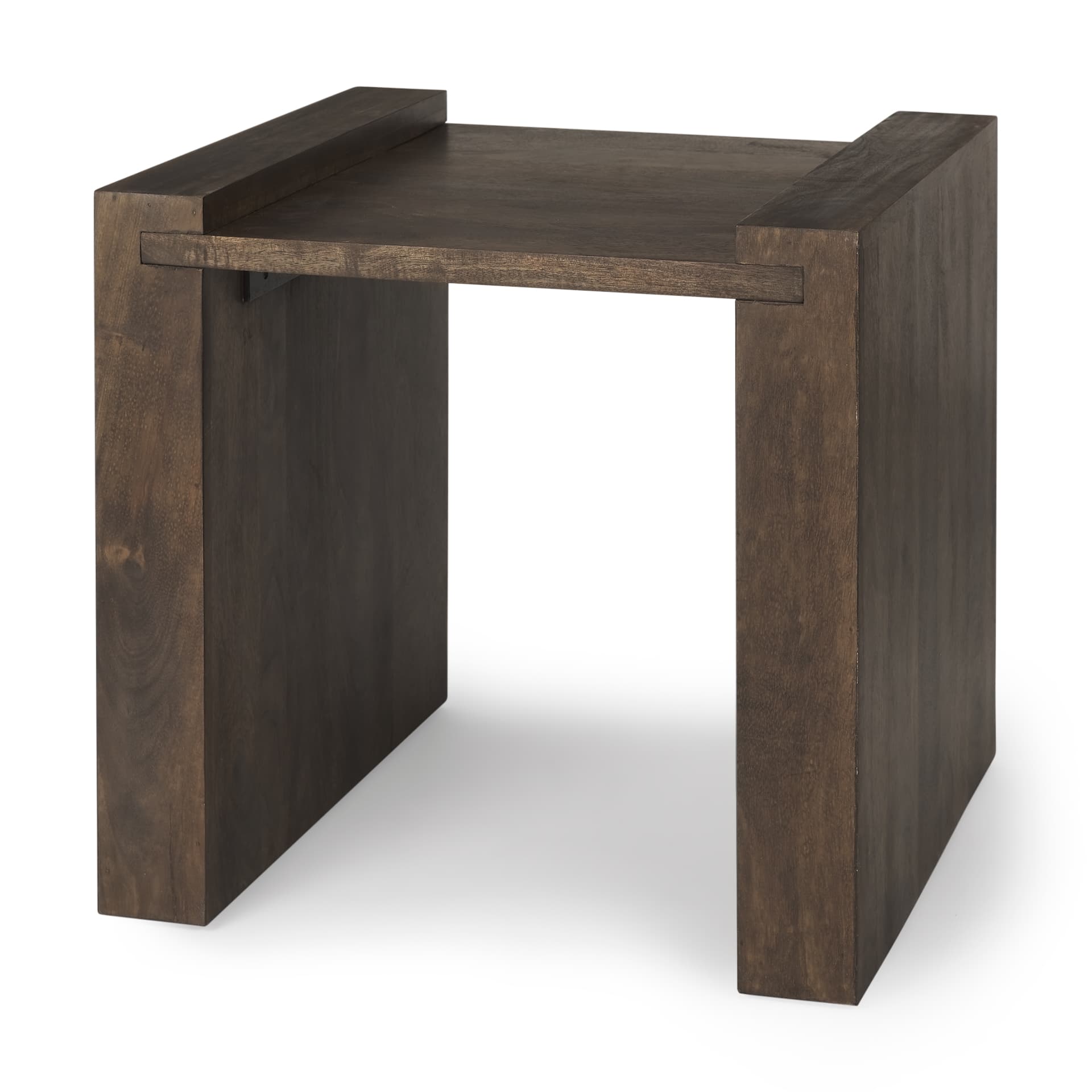 Athelia Dark Brown Wood Accent Table — product photograph