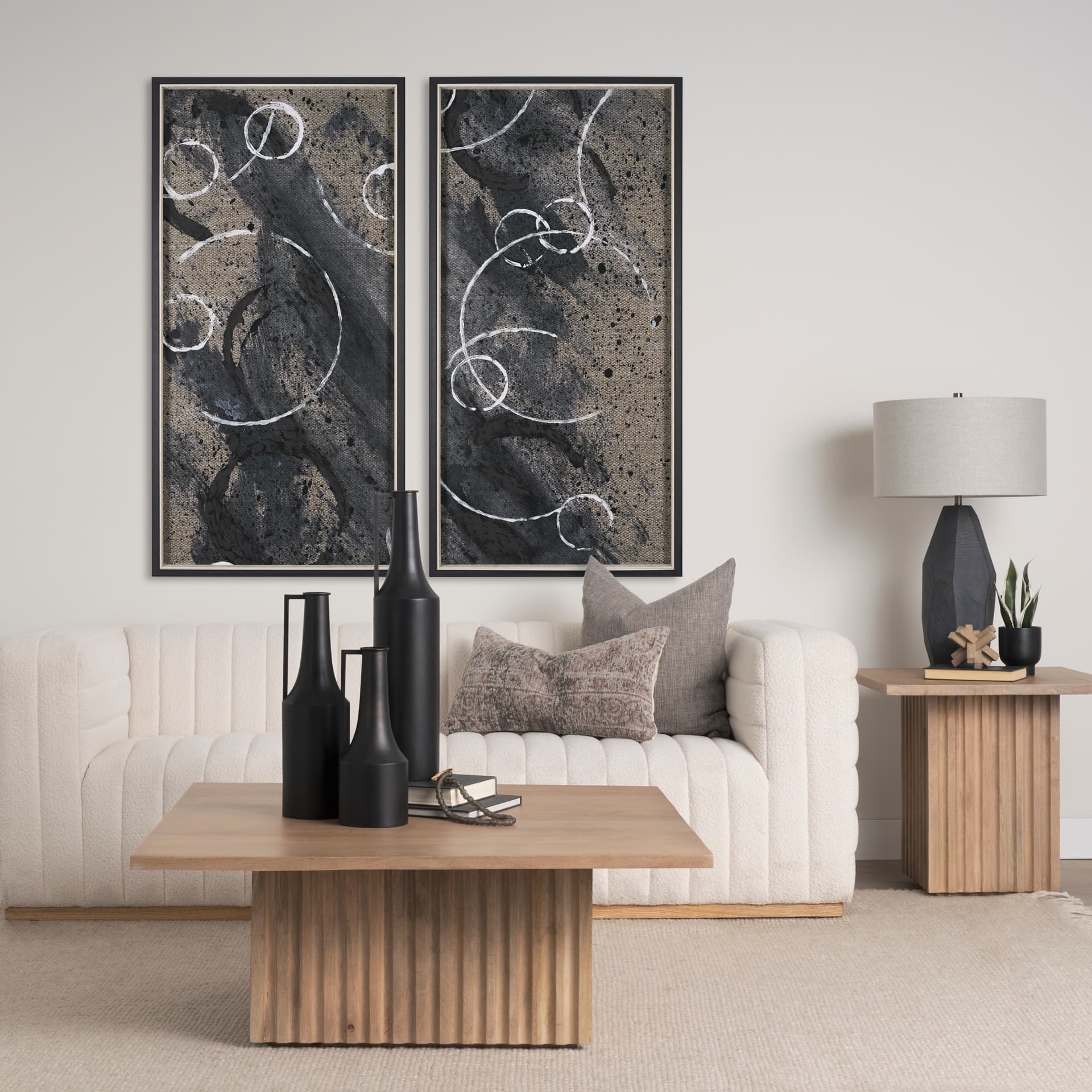 Serkel II by Mercana Studio a Hand Embellished Textured Framed Art Print — in a styled room