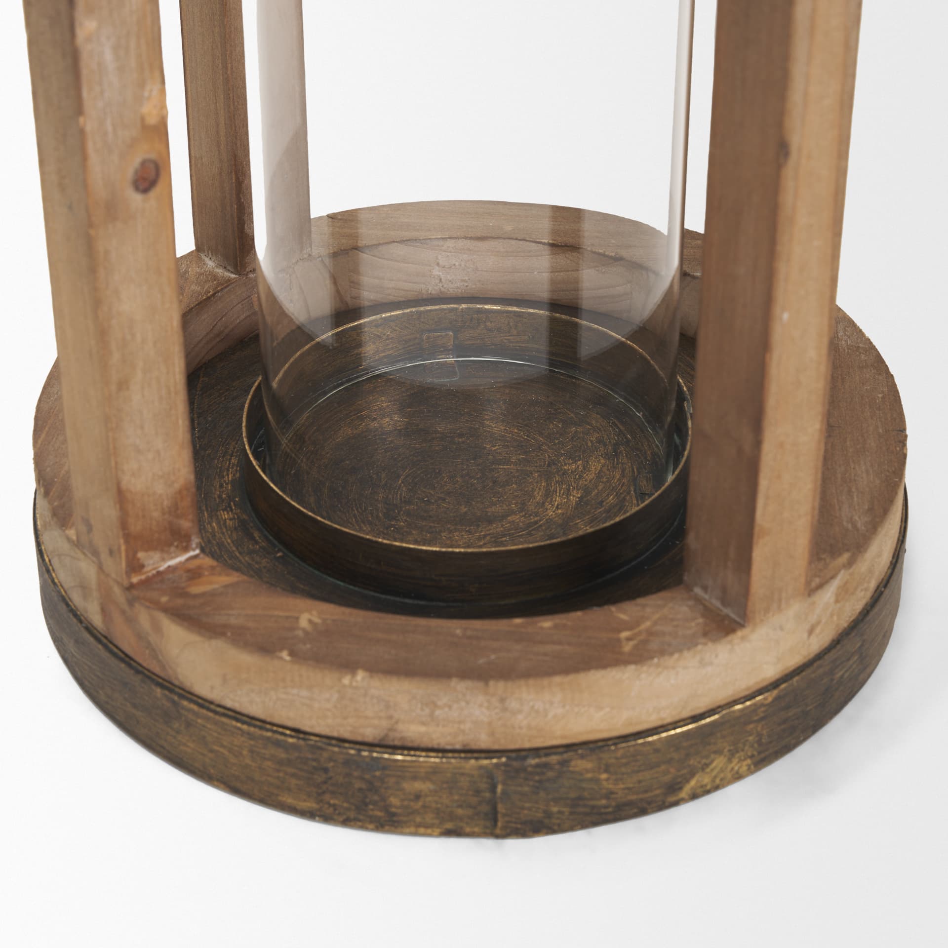 Andy I Large Natural Wood Cylindrical Lantern — product photograph