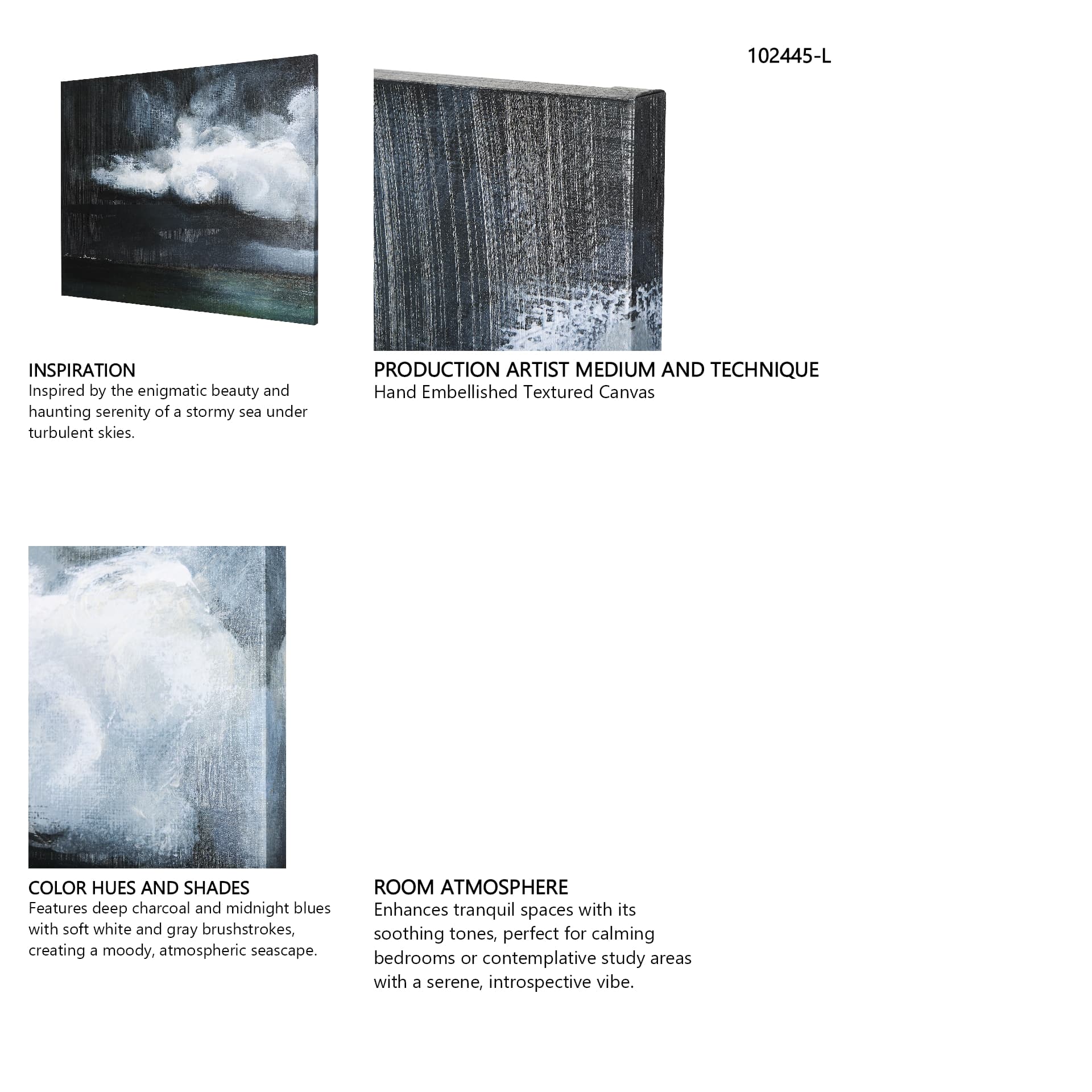 Stormy Skies II by Mercana Studio a Hand Embellished Textured Canvas — in a styled room