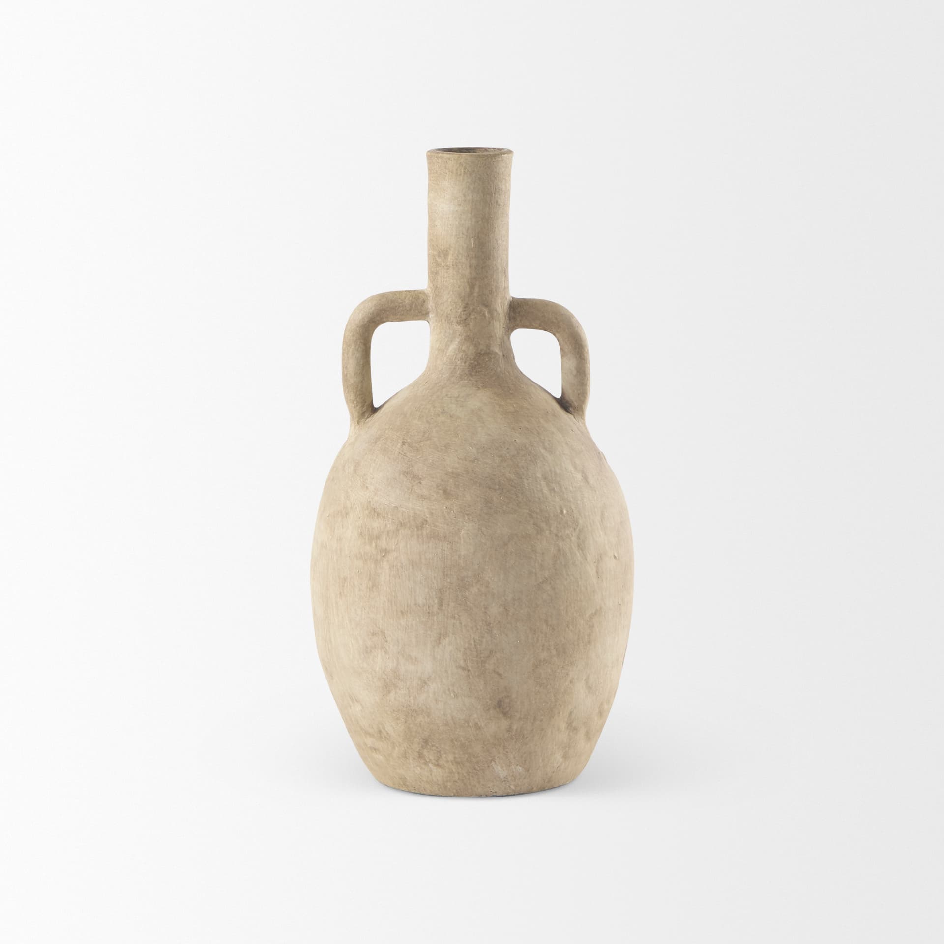 Zenni 6.1L x 6.1W x 12.0H Warm Beige Ceramic Vase — product photograph