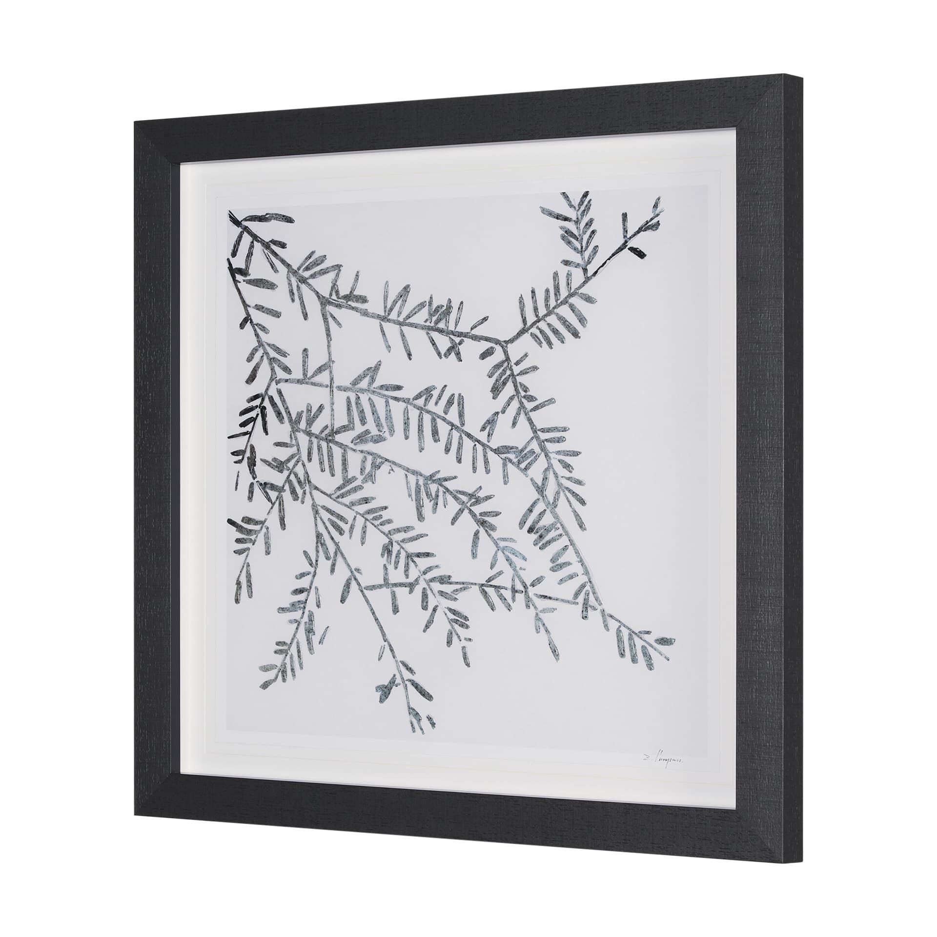 Evergreen Branches I by Mercana Studio a Hand Embellished Framed Art Print Matted under Glass — product photograph