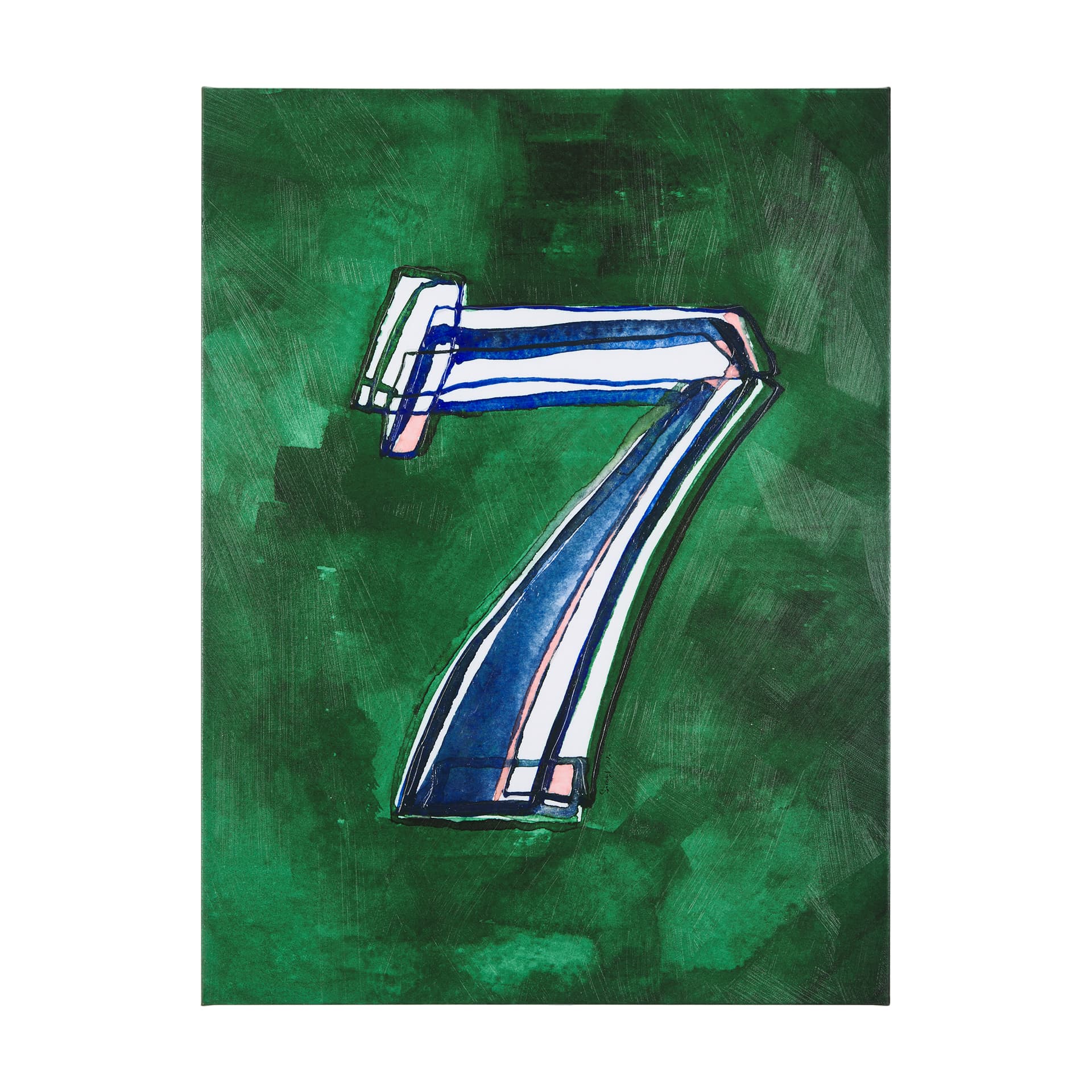 Numbers VII by Mercana Studio a Hand Embellished Textured Canvas — product photograph