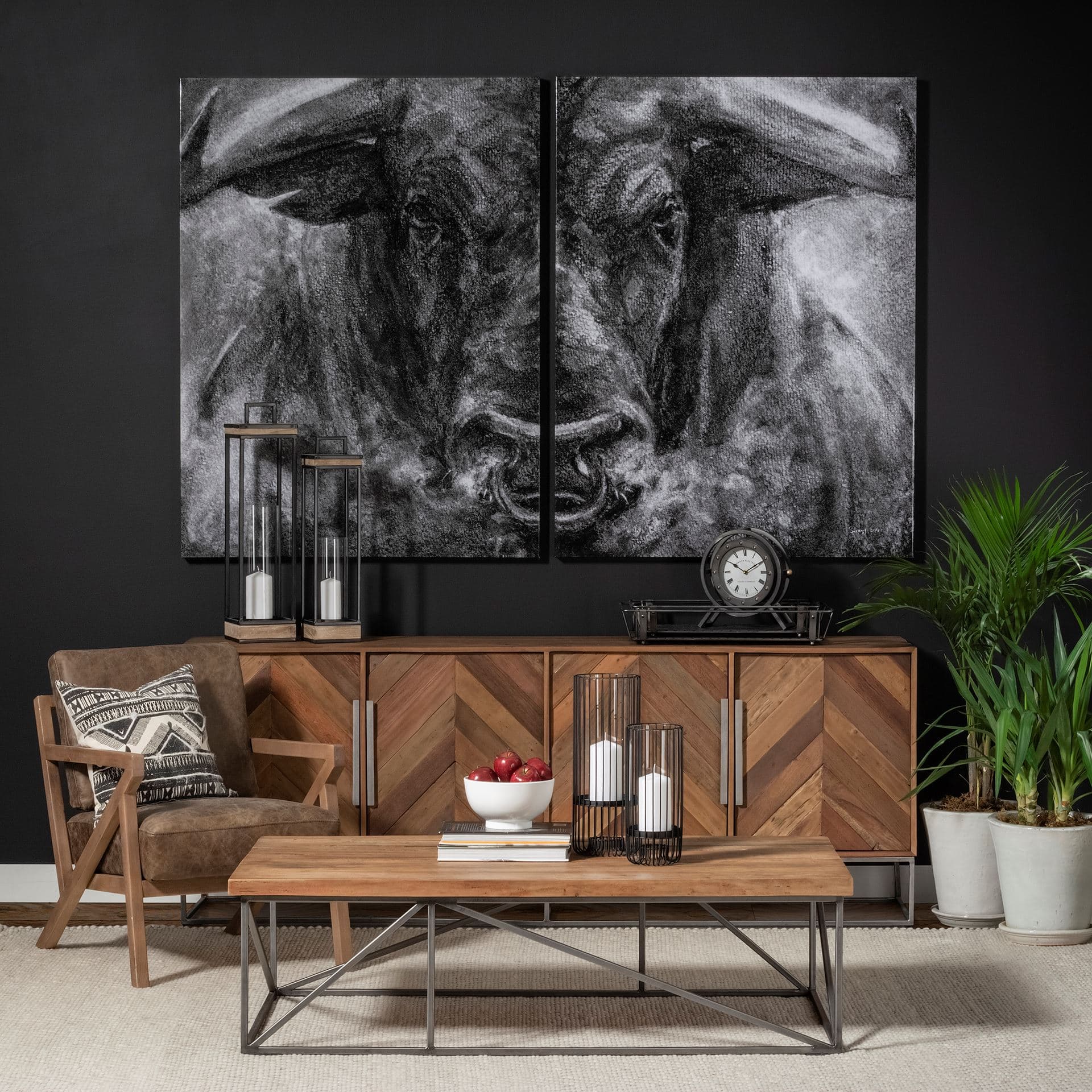 Ringo by Mercana Studio a High-Gloss Epoxy Finish Canvas — in a styled room