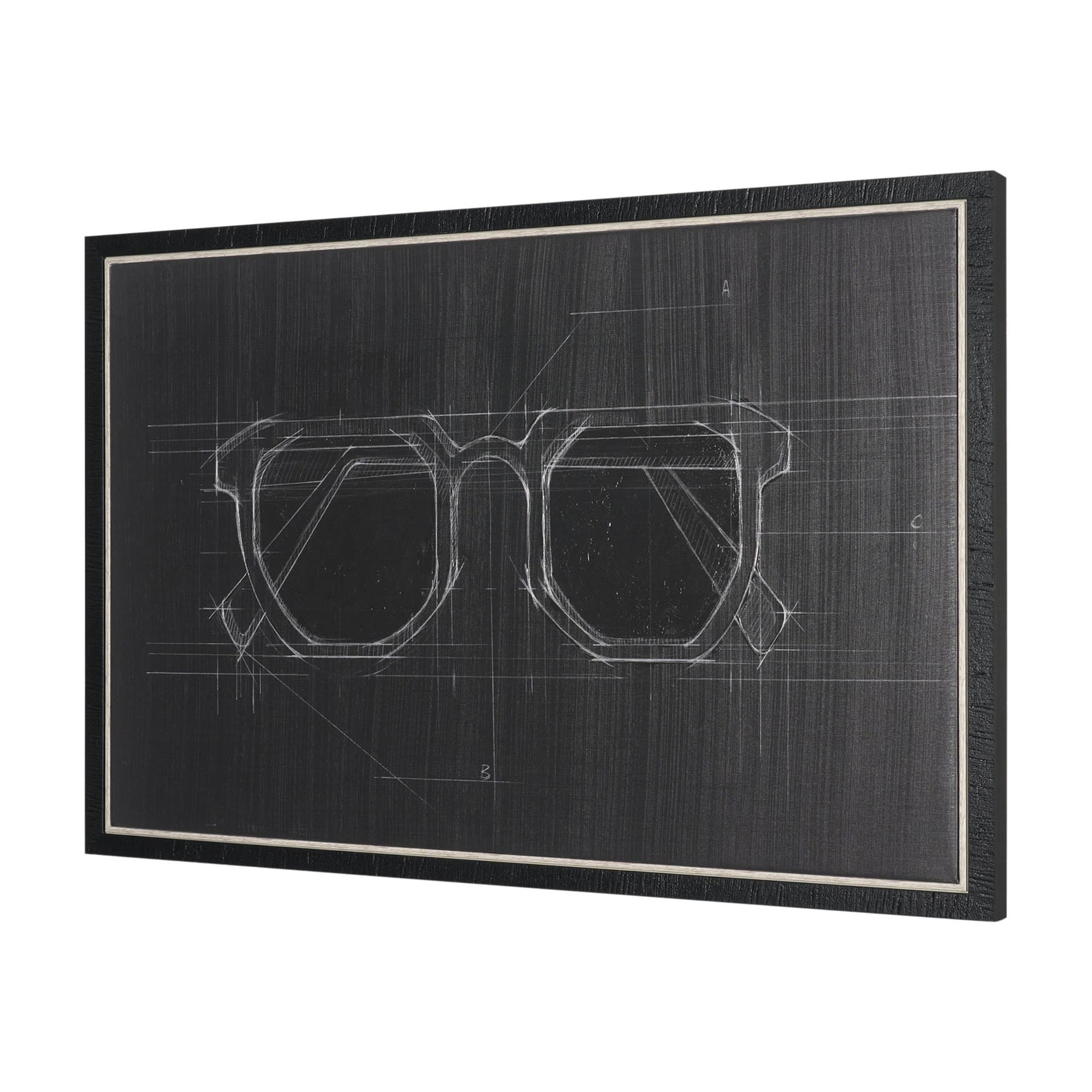 Glasses I by Dayna Matthews a Hand Embellished Textured Framed Canvas — product photograph