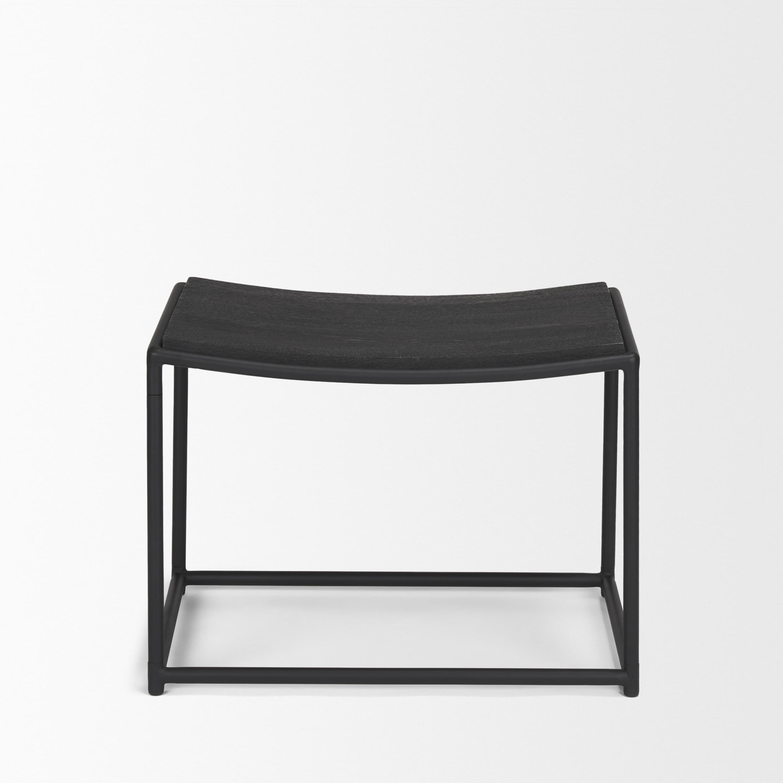 Taniel Textured Black Wood w/ Black Metal Stool — product photograph