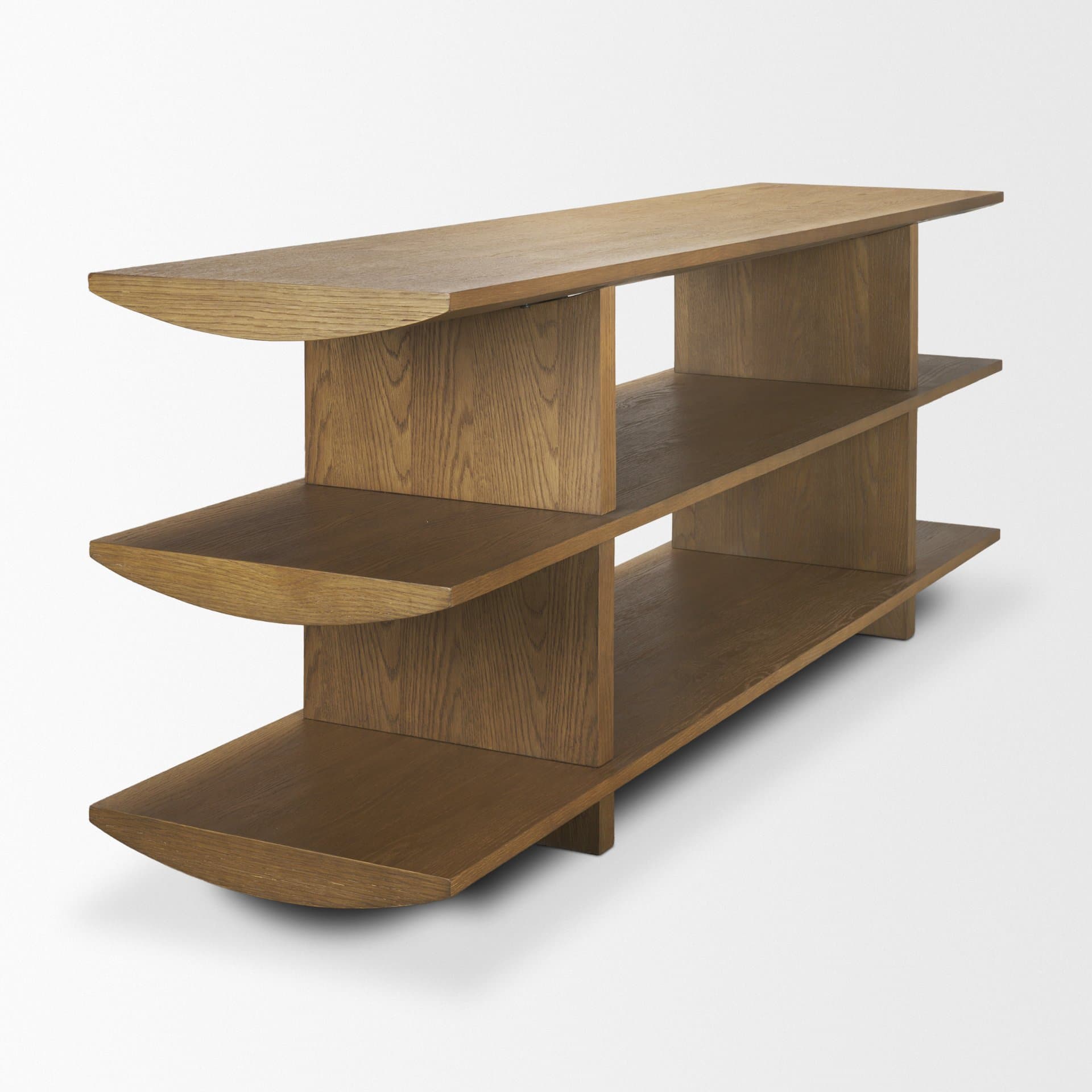 Boden 74" Wood Console Table w/ Open Shelves — product photograph