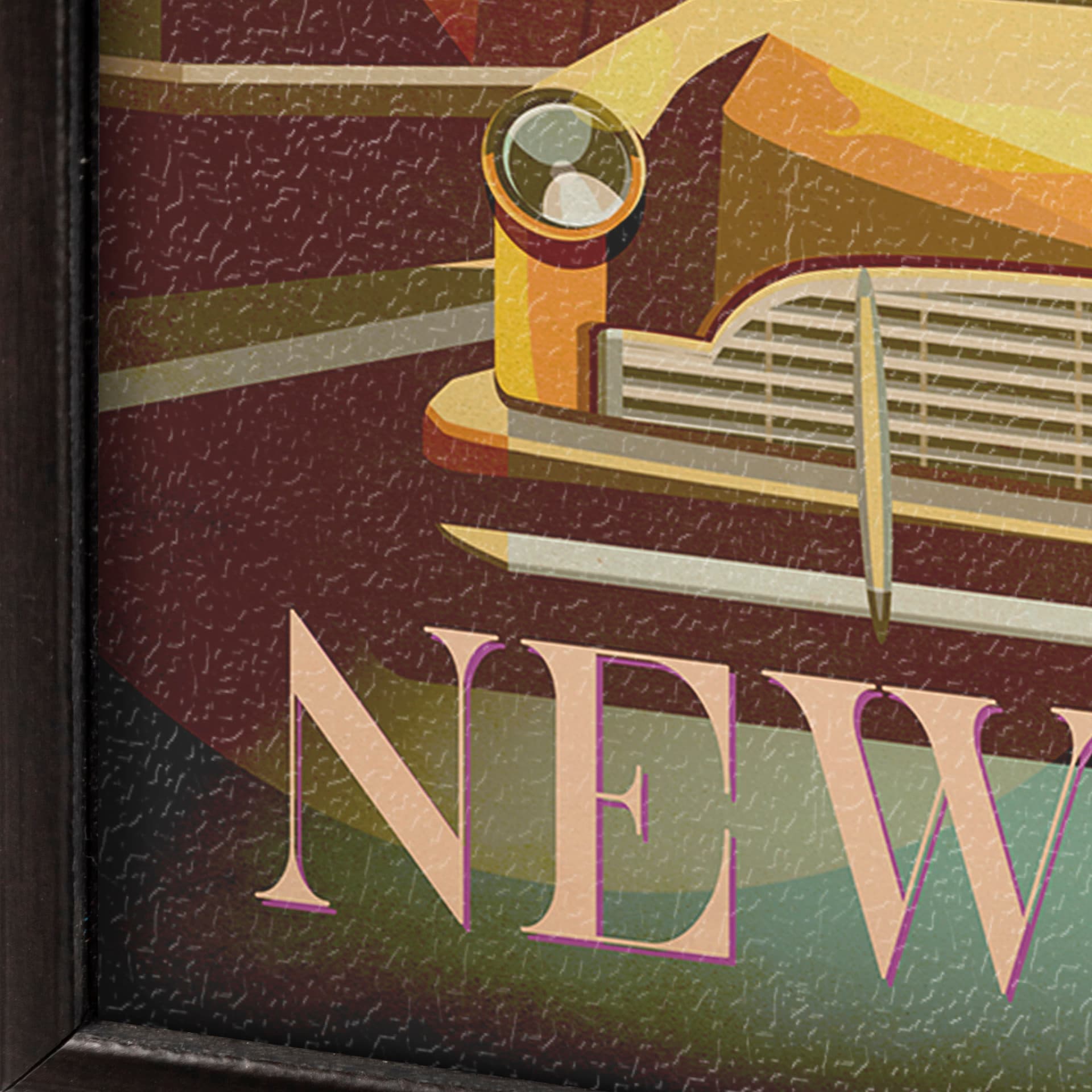 New York Go USA (SM) by Mercana Studio a Hand Embellished Decograph Framed Art Print — product photograph