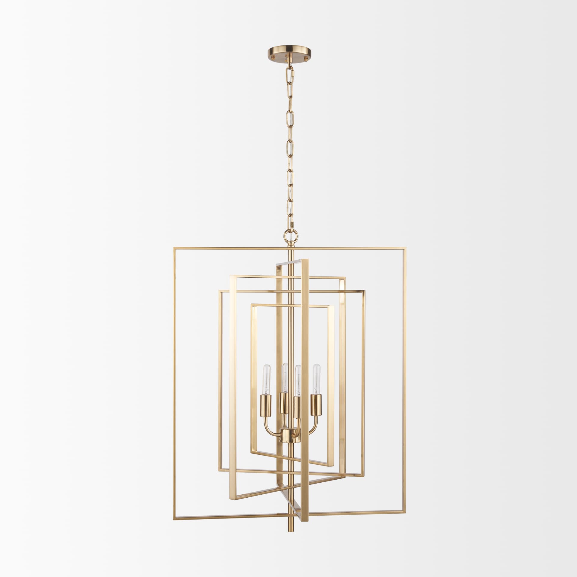 Colleen Antiqued Gold Metal 4-Light Chandelier — product photograph