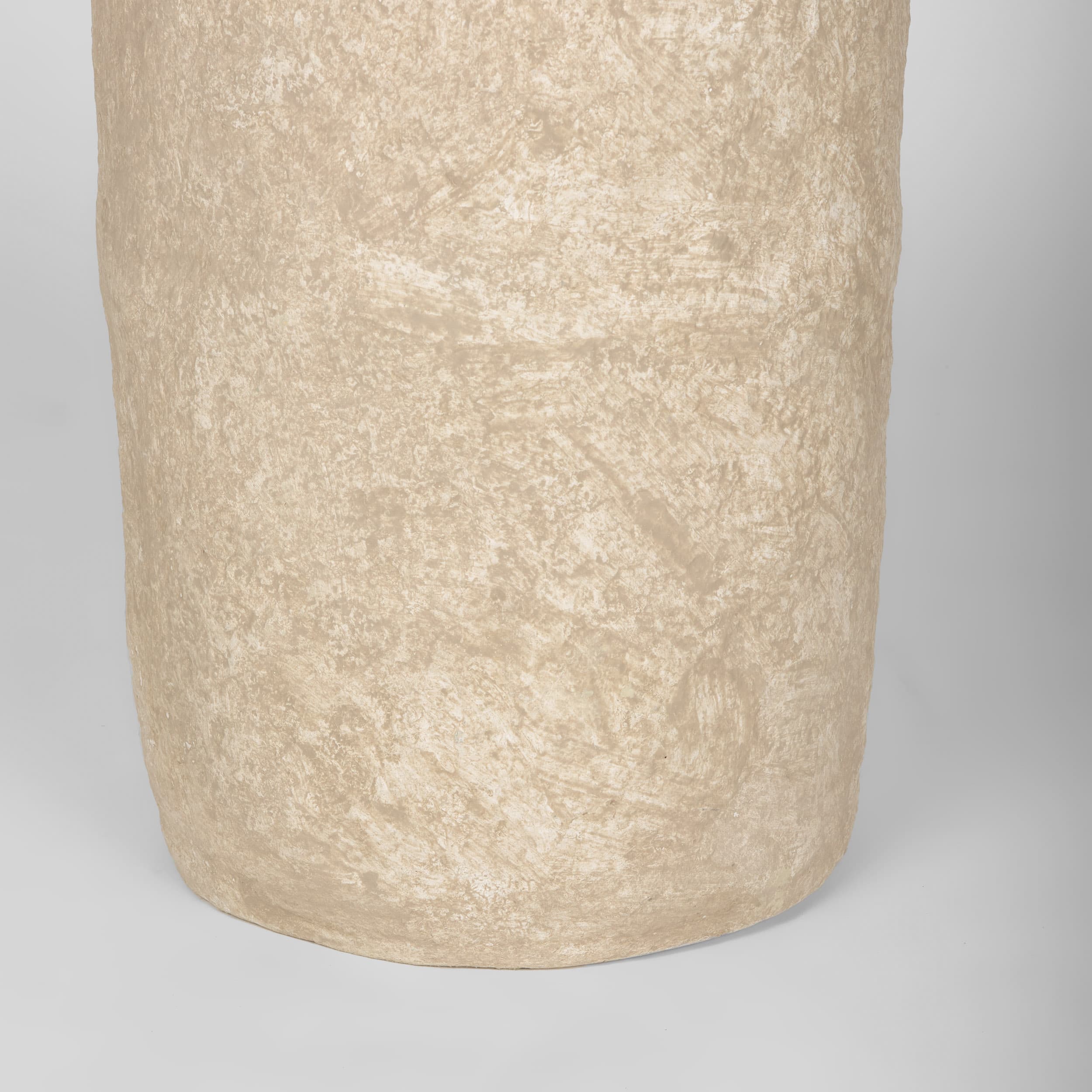 Rama Small Beige Paper Mache Floor Vase — product photograph