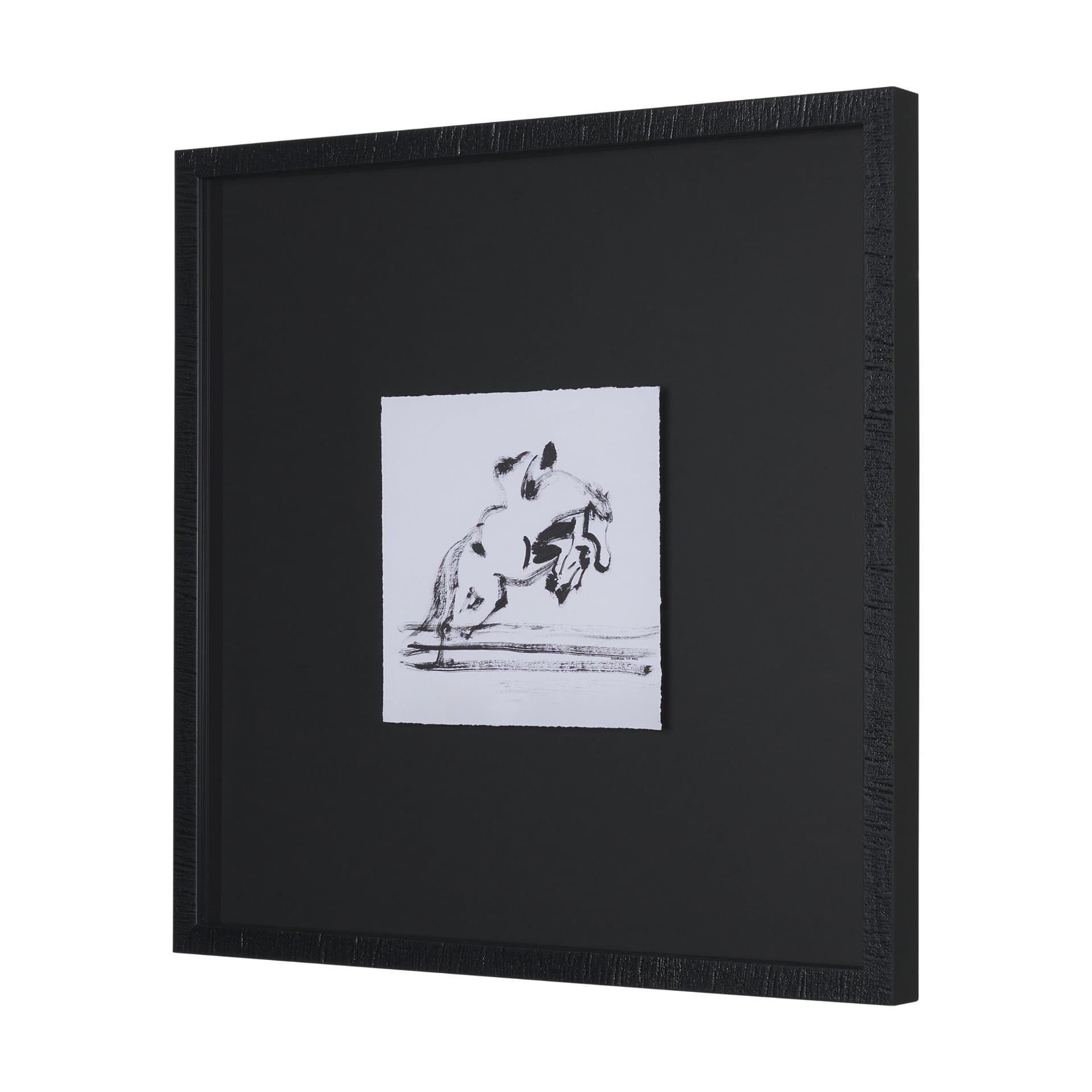Galloping Gracefully by Santhosh ch Hand-Embellished Framed Artwork Matted under Glass — product photograph