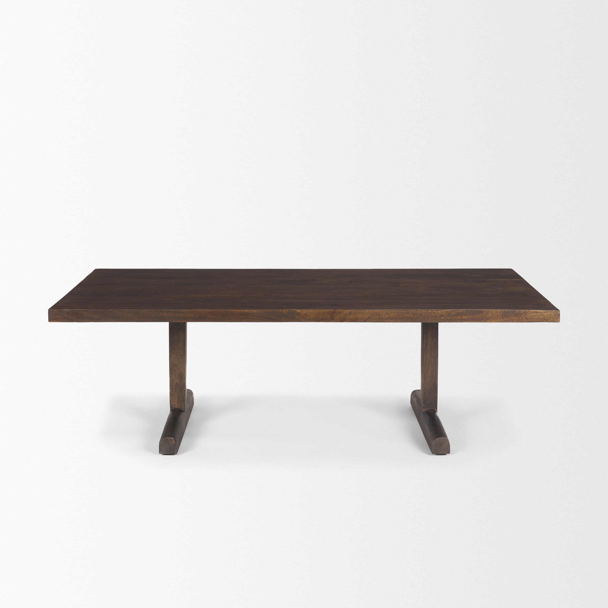 Viktor 55"L Dark Brown Solid Wood Coffee Table — product photograph
