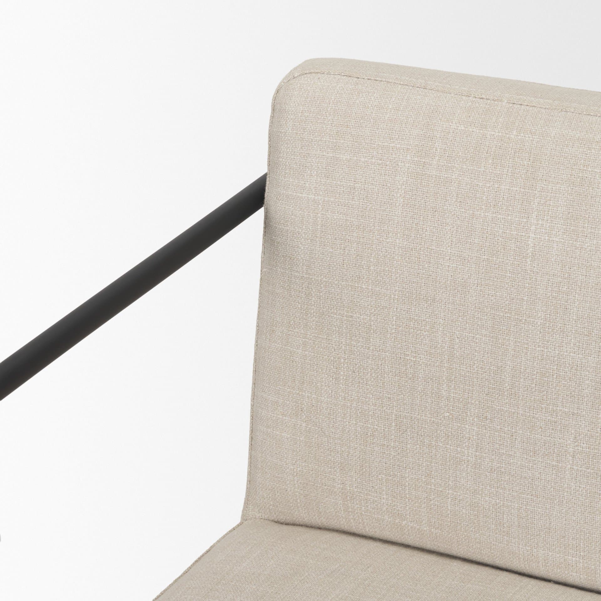 Stamford Backless 36.5in Seat Counter Stool | Beige Fabric w/ Metal — product photograph