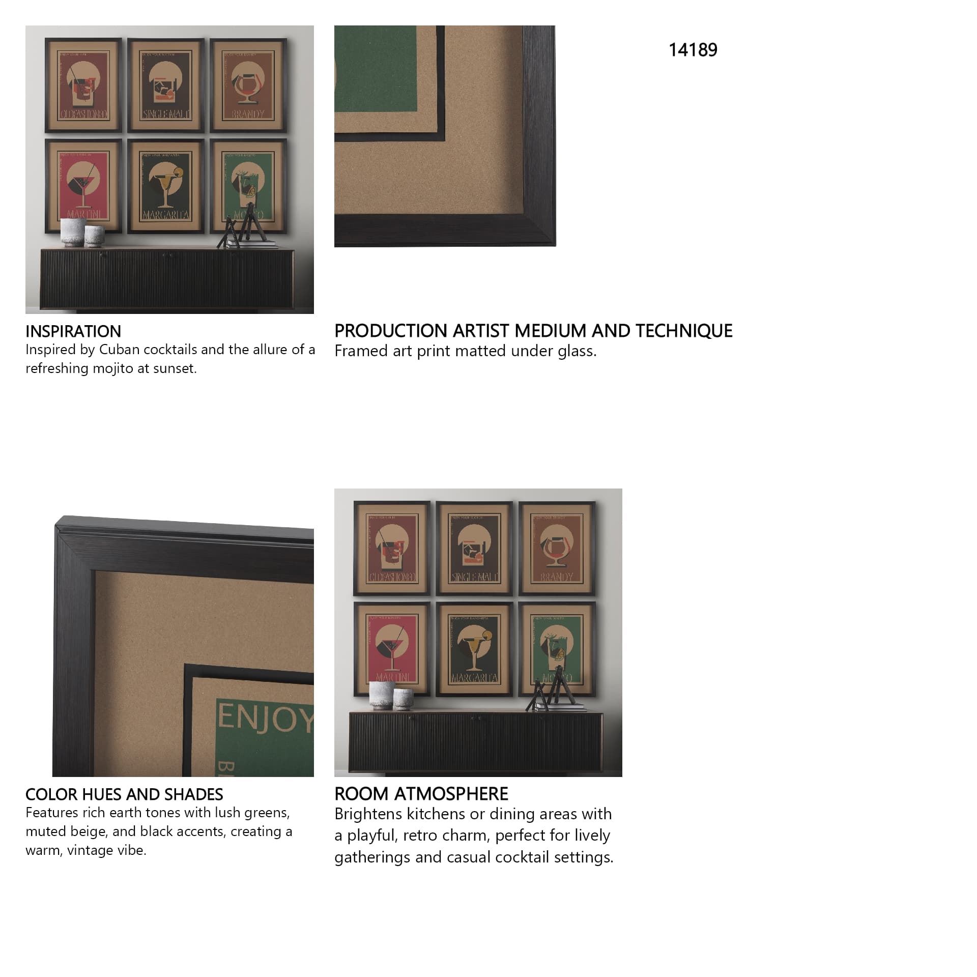 Mojito by Simeng a Framed Art Print Matted under Glass — in a styled room