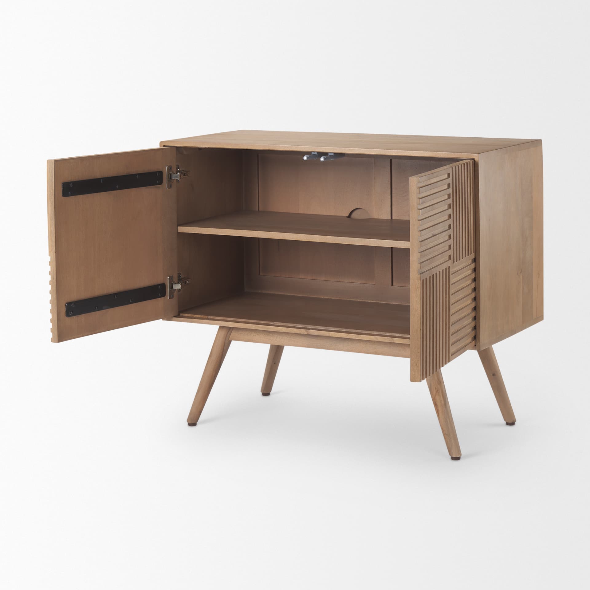 Sable 37.0L x 17.0W x 30.5H Light Brown Wood Accent Cabinet — product photograph