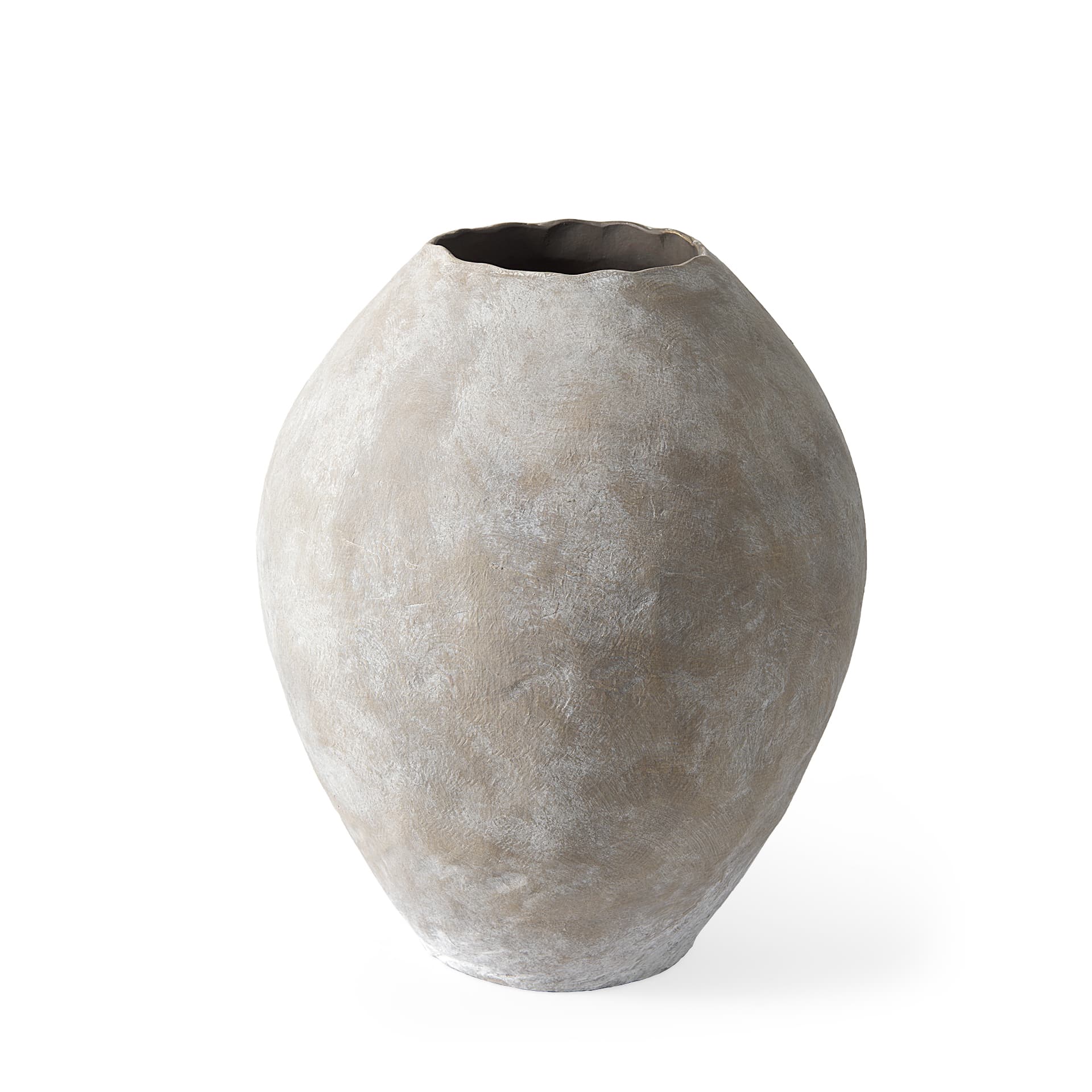 Gobi 19.75L x 20H Small Tan Ceramic Oval Vase — product photograph