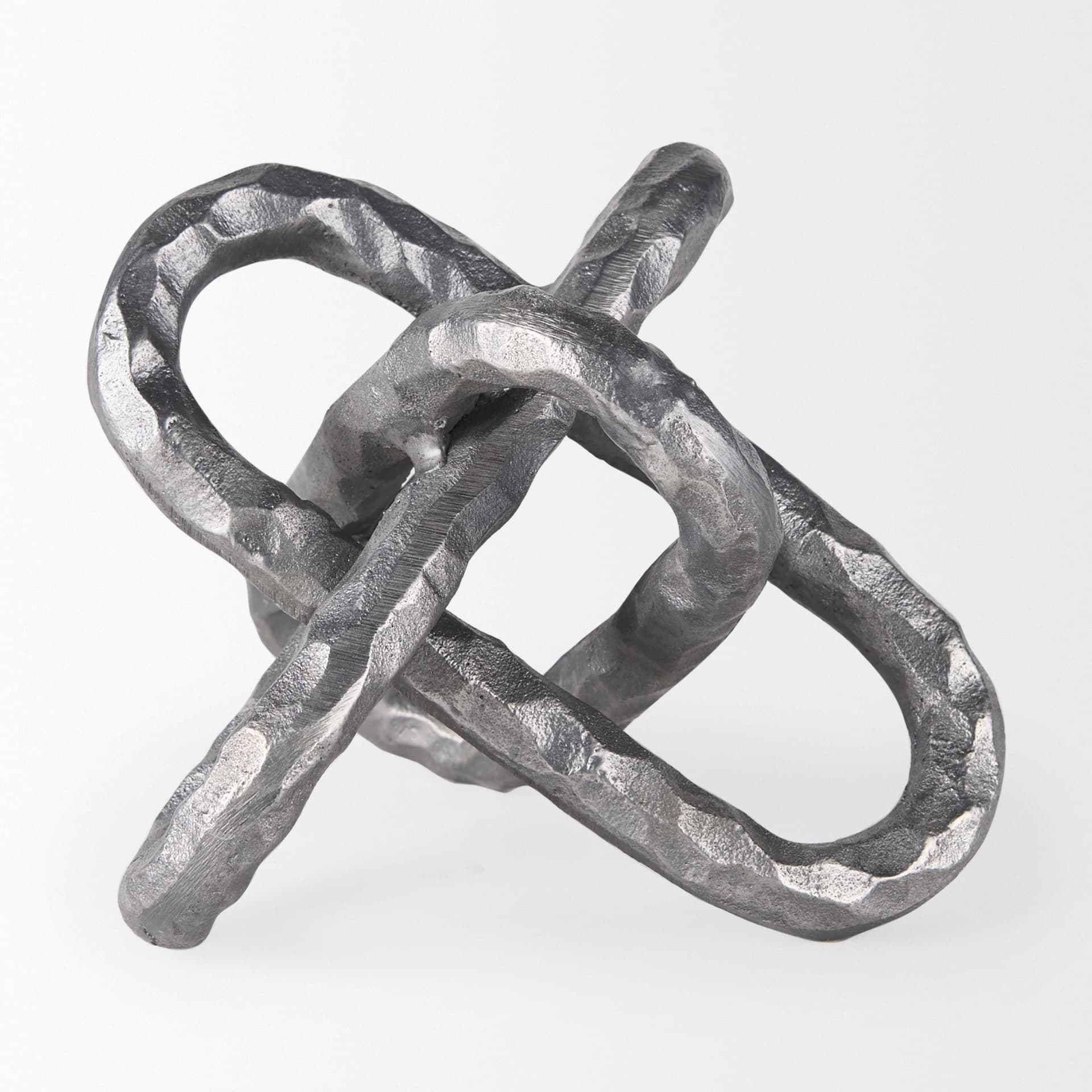 Wilhelm I (Small) 7L x 7W Silver Metal Link Decor Object — product photograph