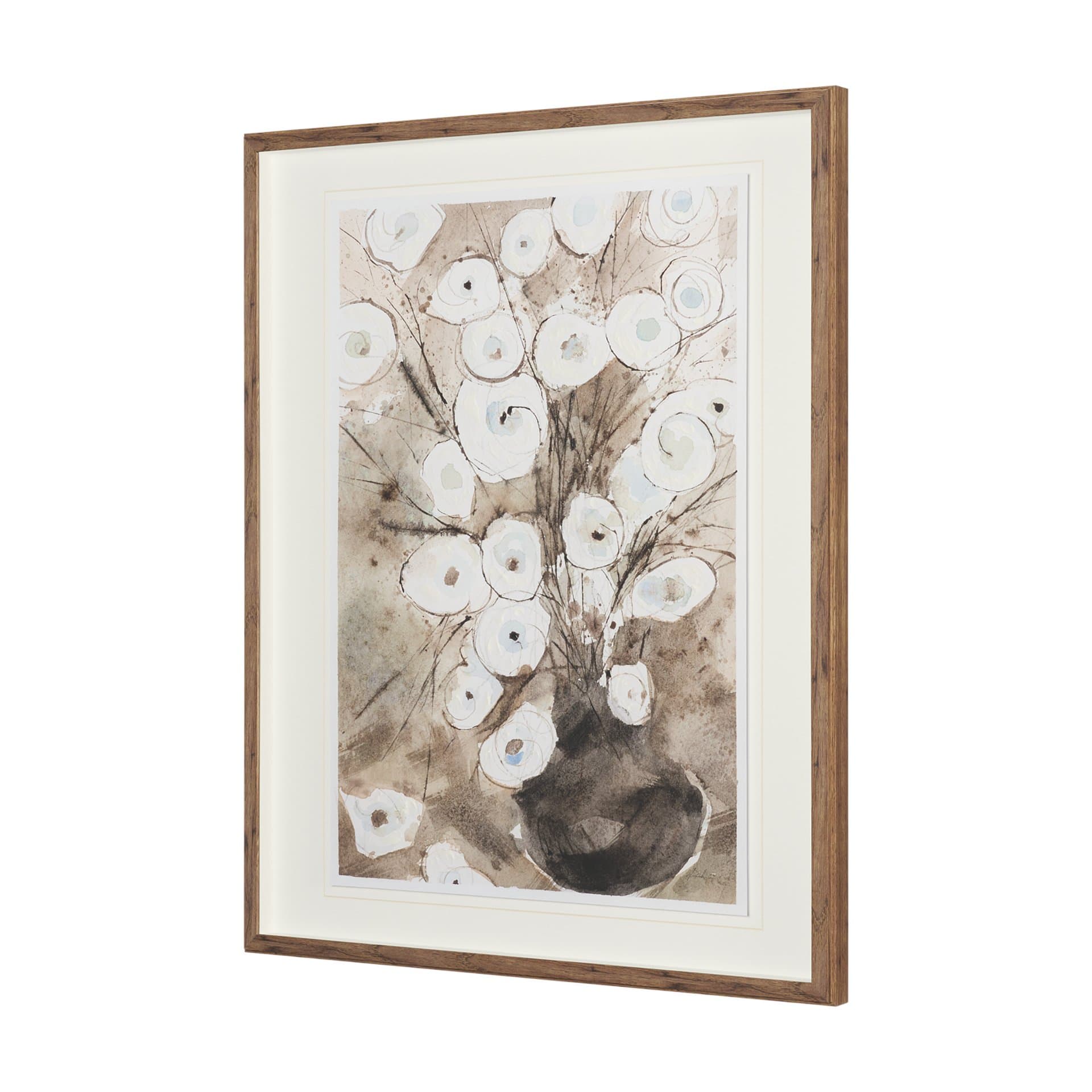 Butterfly Ranunculus II by Mercana Studio Hand-Embellished Framed Artwork Matted under Glass — product photograph