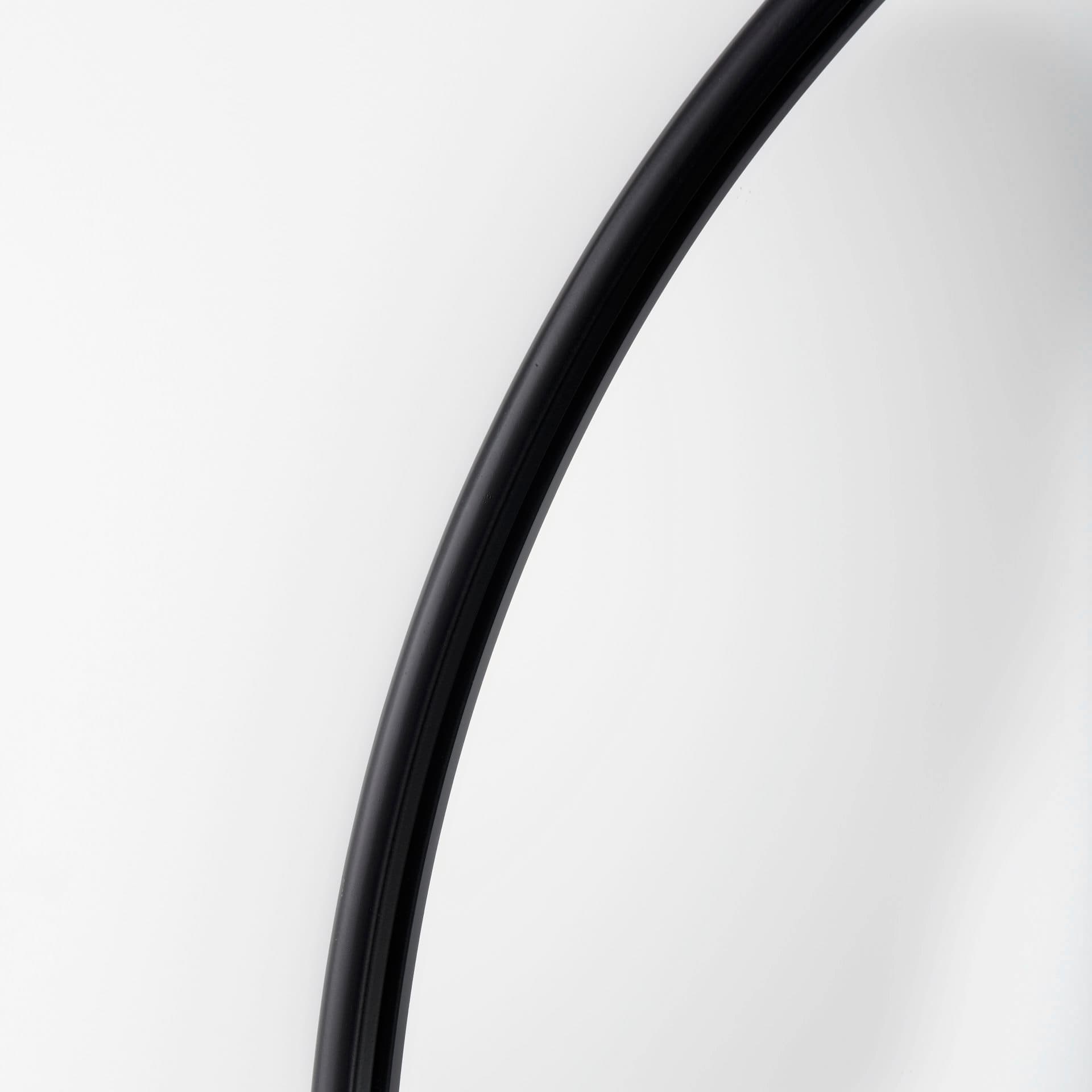 Sadie 36.0L x 2.0W x 76.0H Black Metal Rounded Arch Floor Mirror — product photograph