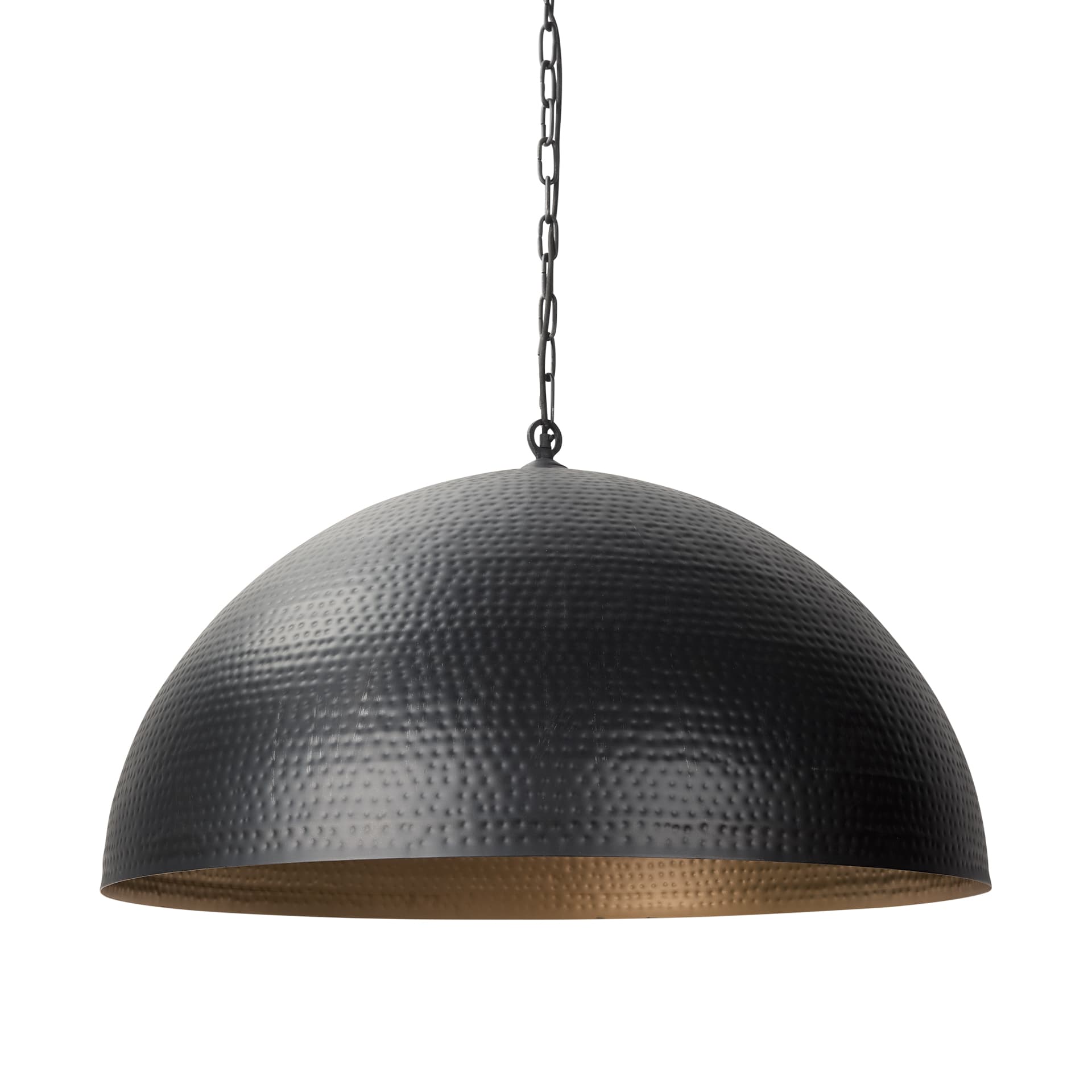 Karina 36" Round Matte Black Hammered Metal Dome Pendant Light — product photograph