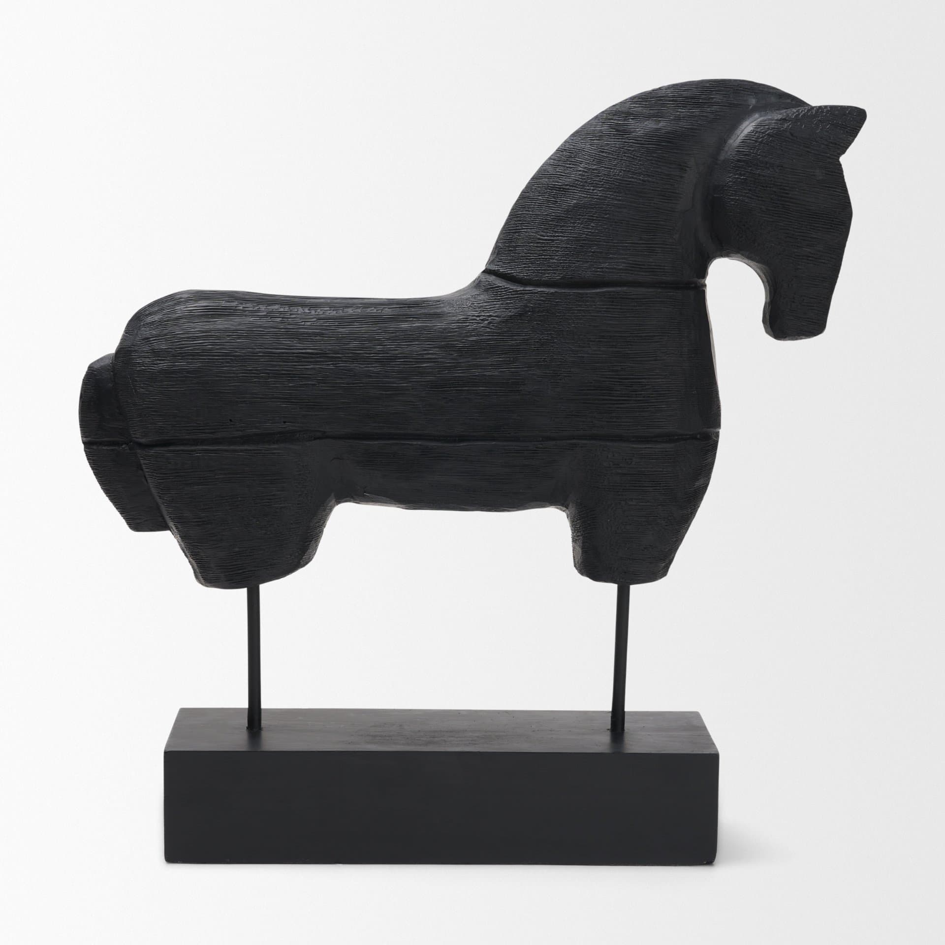 Equus Black Wooden Horse Decorative Object — product photograph