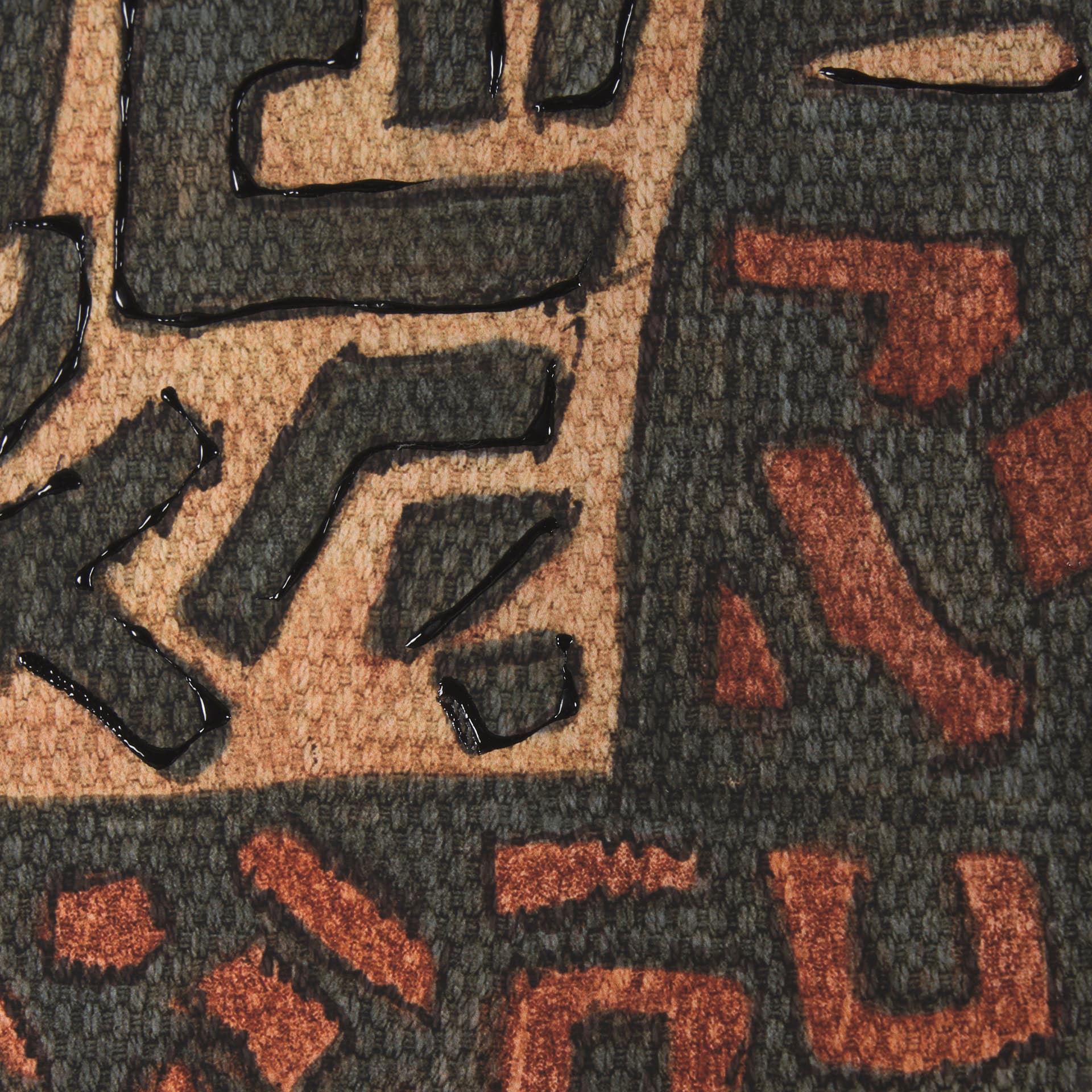 Mud Cloth Tapestry I by Mercana Studio a Hand Embellished Framed Art Print Matted under Glass — product photograph
